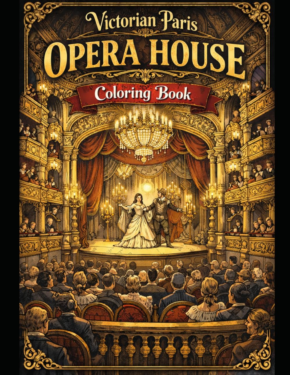 Victorian Paris Opera House Coloring Book: Intricate 19th Century Theater, Architecture & Vintage Design for Adults