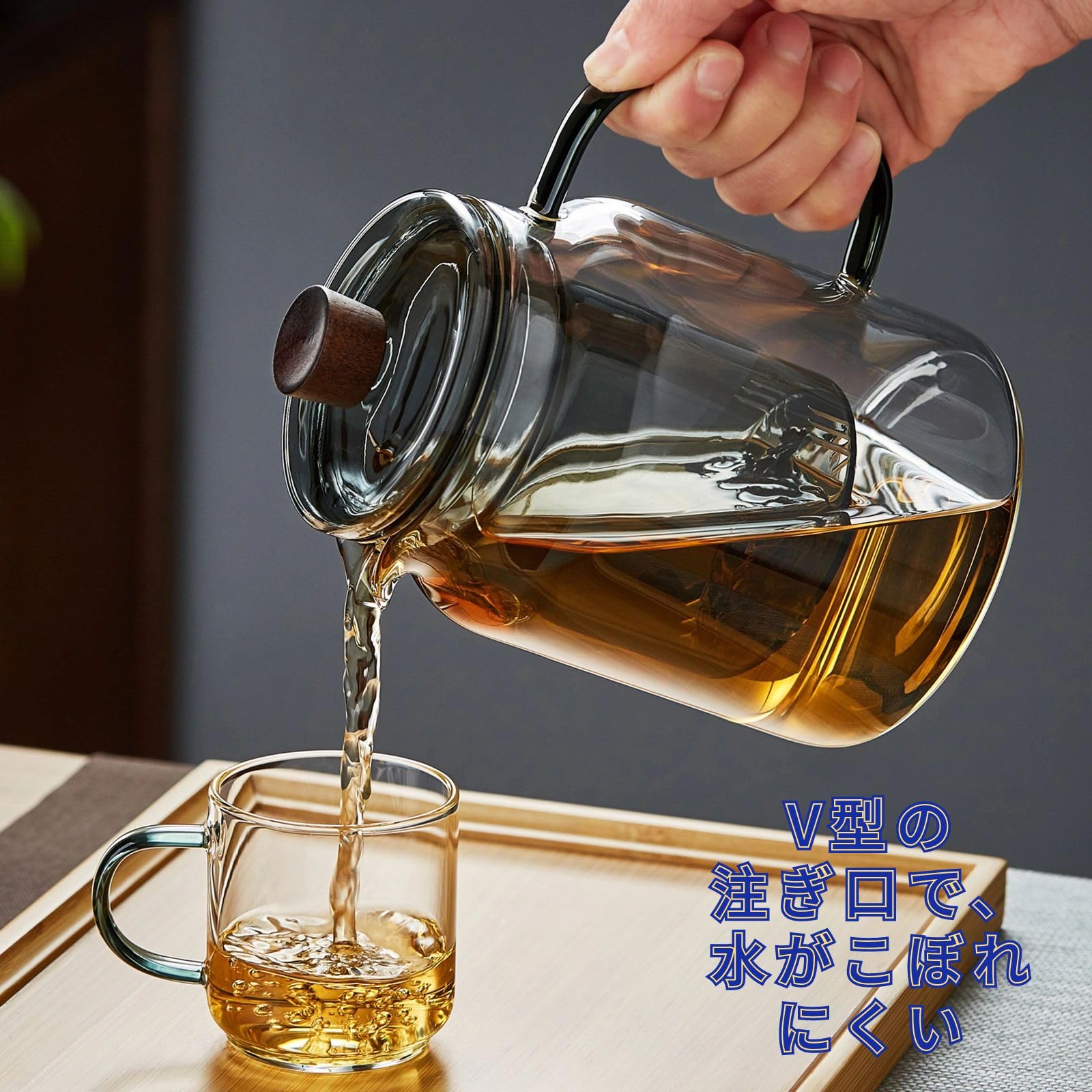1000ml ガラス急須ティーポット 直火対応 耐熱割れにくい 直火対応 1000ml ガラス急須ティーポット 耐熱割れにくい