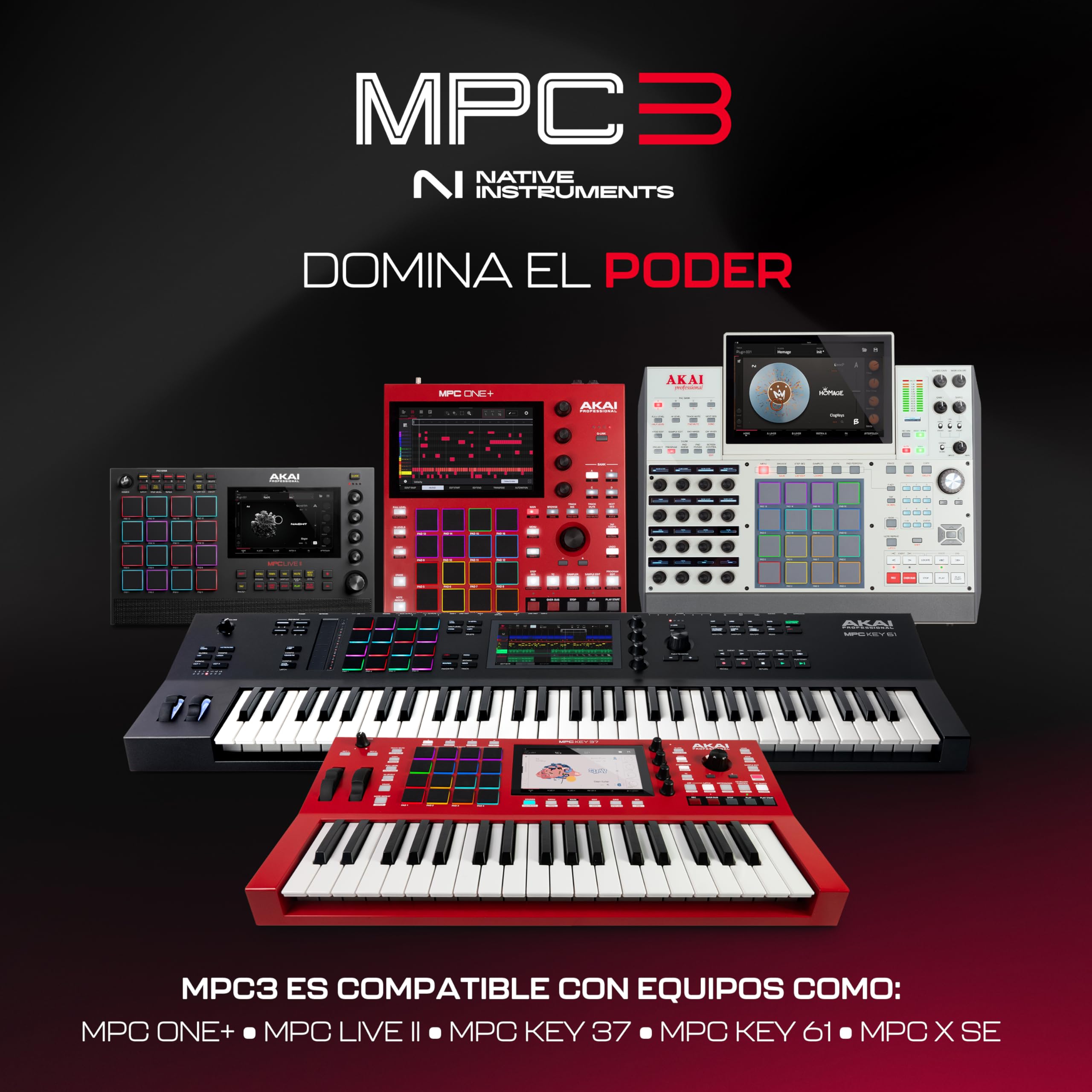 Akai Professional MPC Key 37 Sintetizador de Producción Independiente, Caja de Ritmos, Teclado MIDI, con Wi-Fi, Bluetooth, Pantalla Táctil, Plug-ins e Integración con Native Instruments