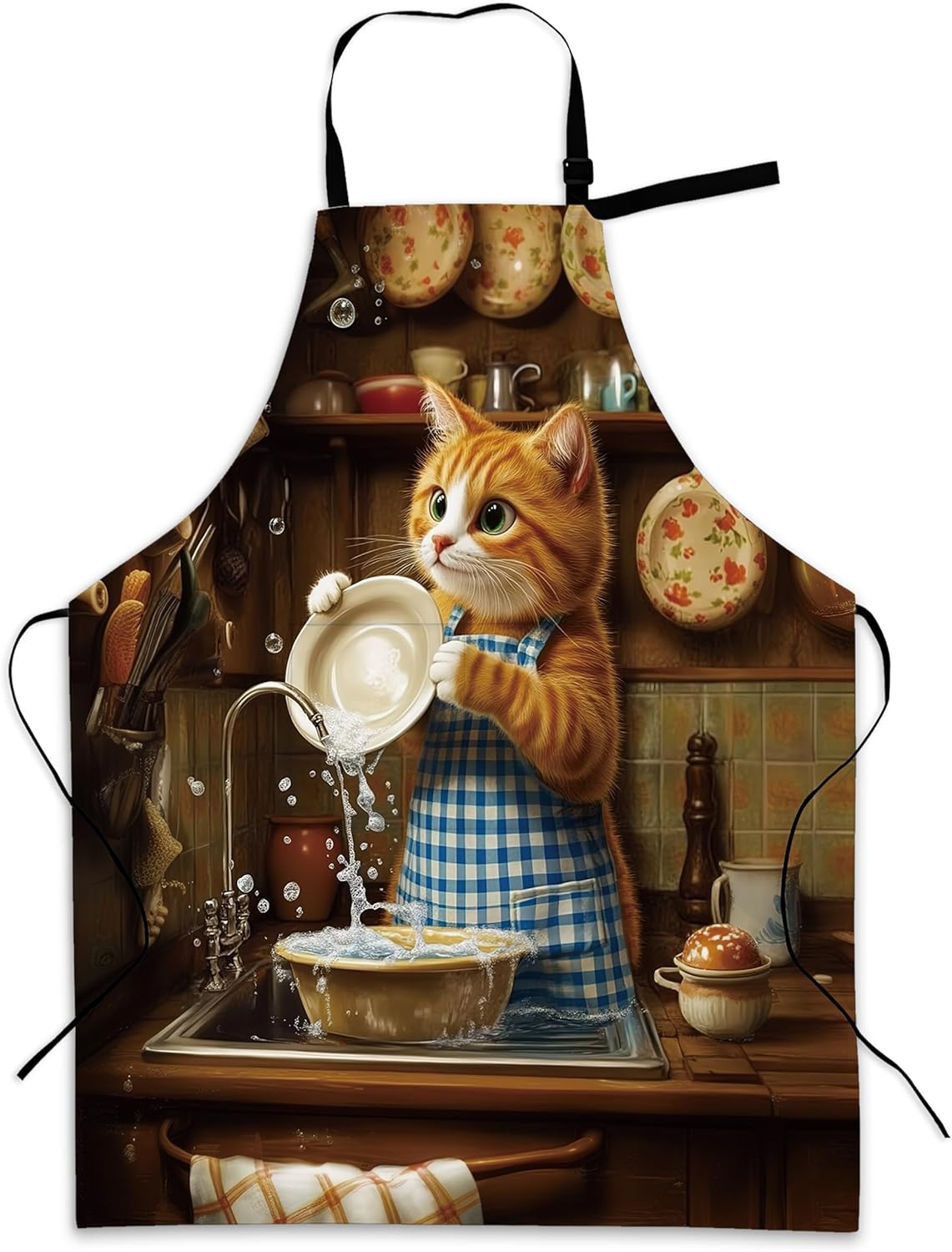 Adjustable Kitchen Apron with Pockets for Women and Men,Soft Chef Apron for Cooking, BBQ, and Grill