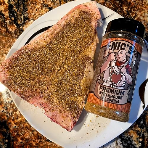 Miniatura 6 de Nic's Premium Steakhouse - Condimento de carne de res y Prime Rib Rub hierbas saladas sin OMG, MSG y sin gluten, botella de 16.9 onzas