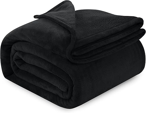 Utopia Bedding Manta de forro polar negro, tamaño Queen, ligera, mullida, suave, antiestática, de microfibra (90 x 90 pulgadas) Utopia Bedding Manta de forro polar negro, tamaño Queen, ligera, mullida, suave, antiestática, de microfibra (90 x 90 pulgadas)