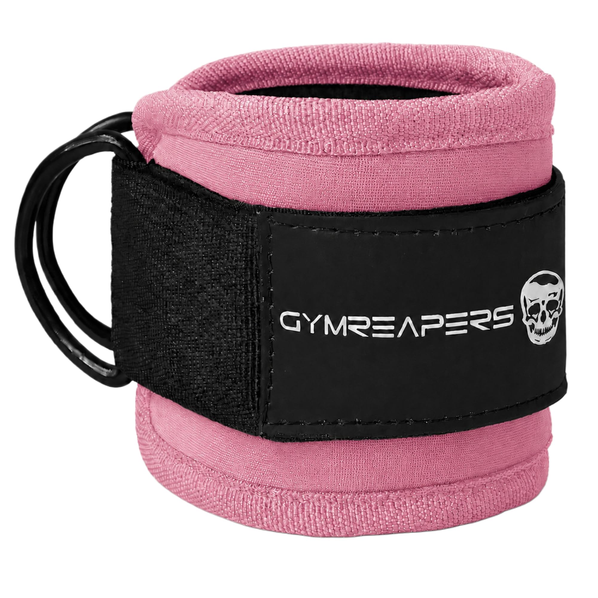 Gymreapers Ankle Straps For Cable Machine Kickbacks, Glute Workouts, Lower Body Exercises - Adjustable Leg Straps with Neoprene Padding (Light Pink, Single)