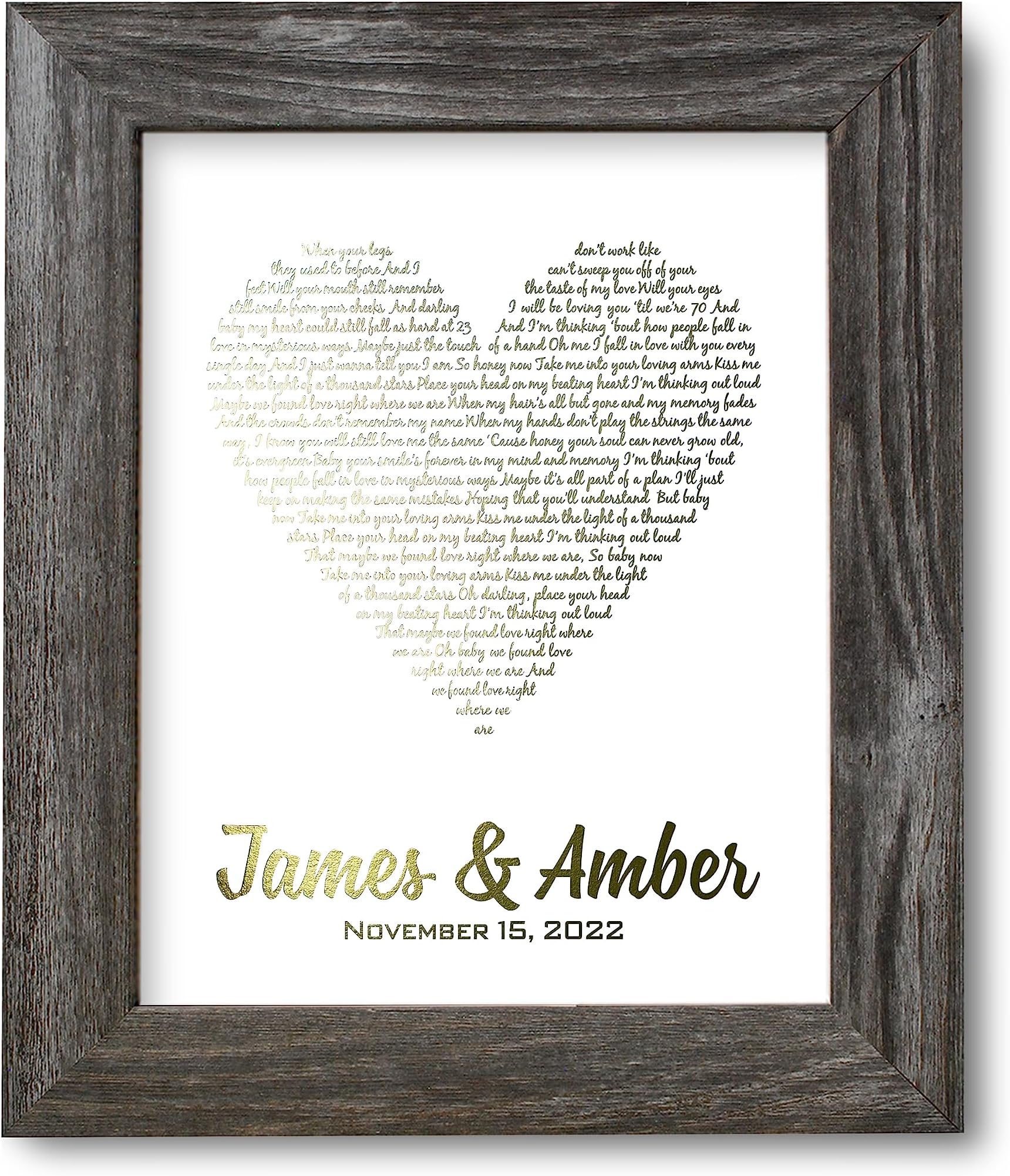 Chudoff Personalized Anniversary, First Dance Song Gold Foil Print