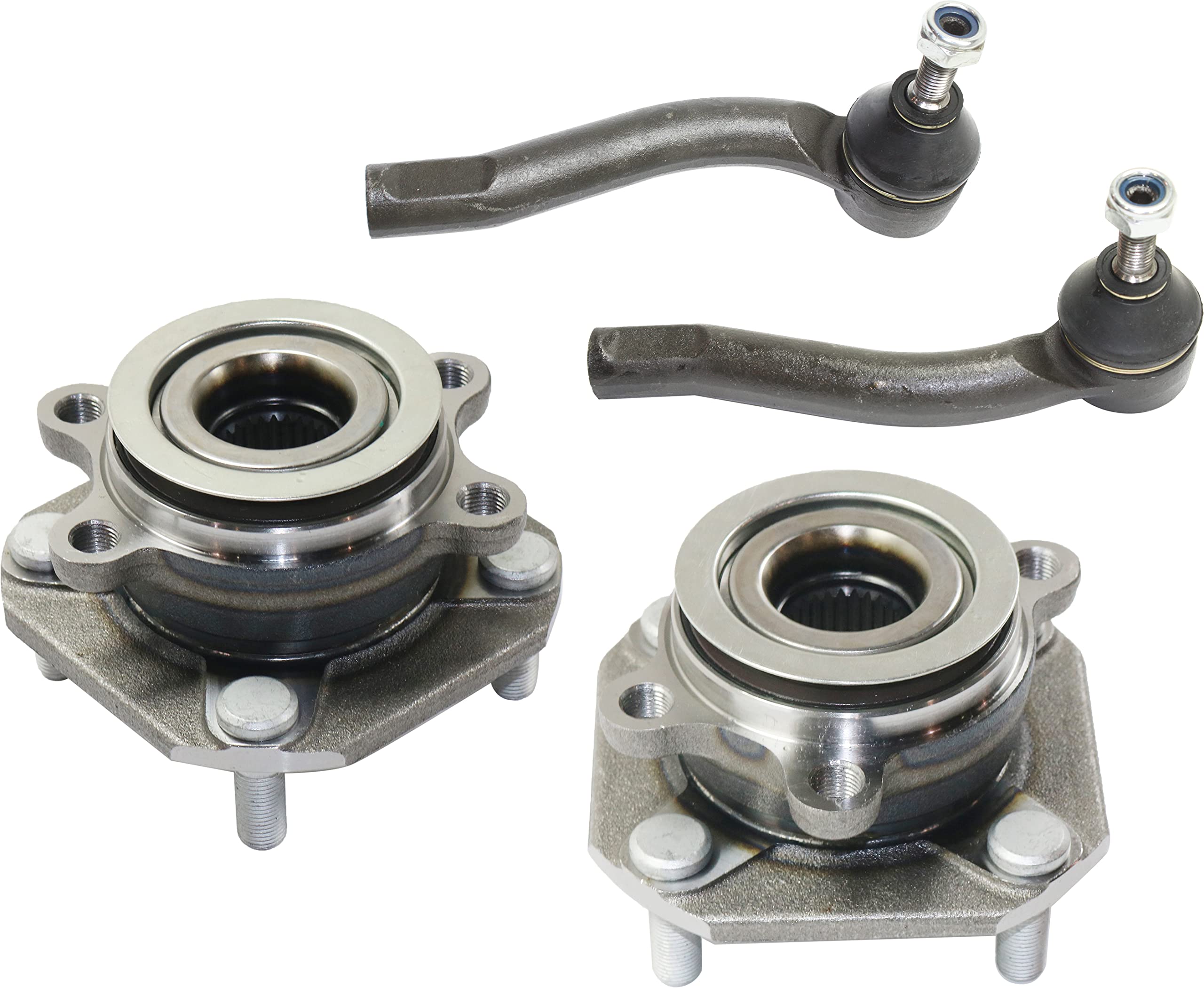 Garage-Pro Front Kit Wheel Hub Bearing Assembly with Tie Rod Ends Replacement for Nissan Sentra 2007-2012 Driver & Passenger Side 4-Wheel ABS 4-Wheel ABS 4 Lugs Replaces# D8640ET00A,D8520ET00A