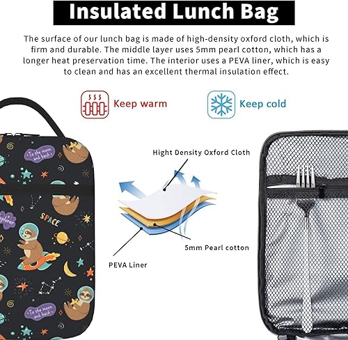Miniatura 5 de Linda lonchera de delfín de sirena para hombres y mujeres, pequeña bolsa de almuerzo para oficina, trabajo, picnic, reutilizable, portátil