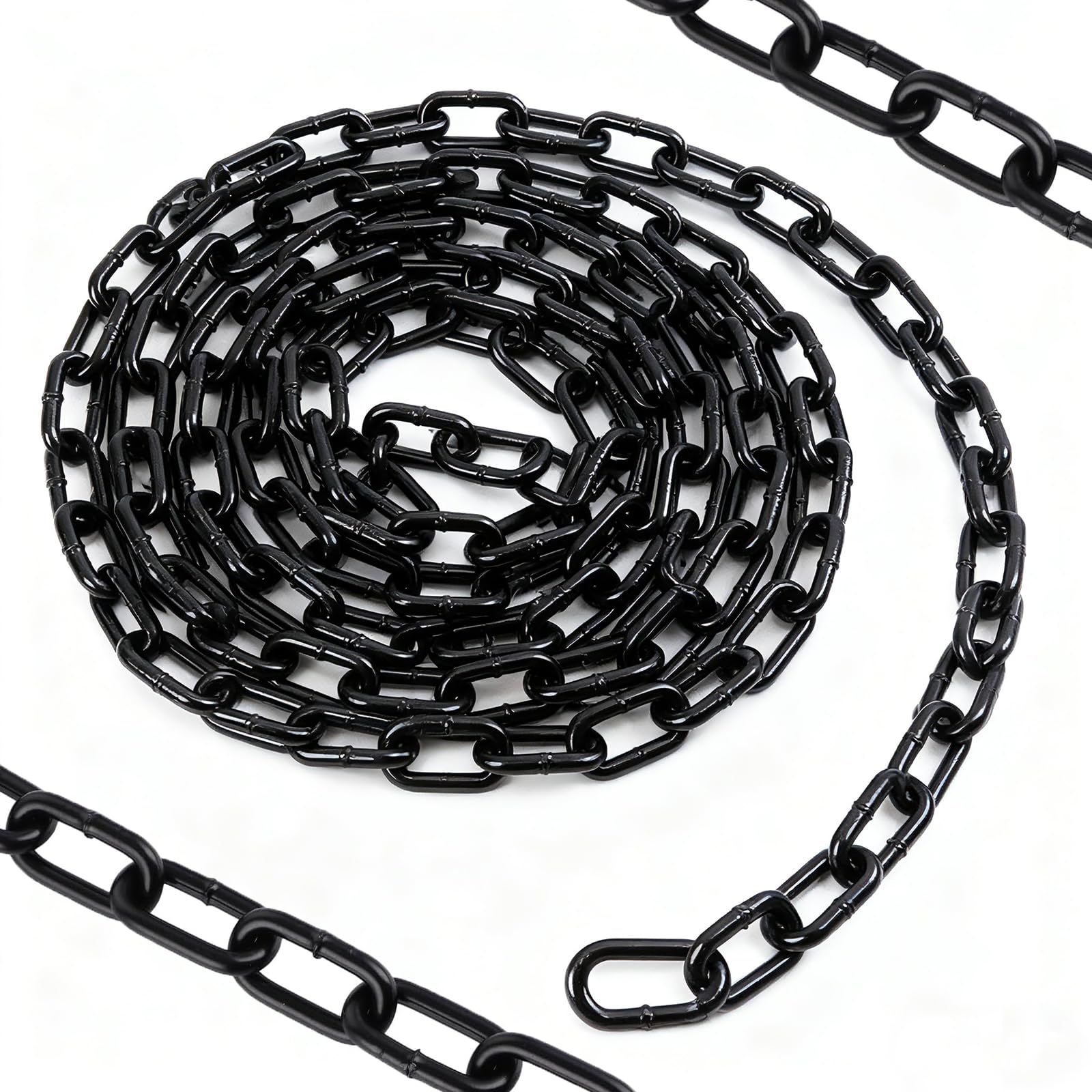 Cadena negra de 6 m y 3 mm, cadena de seguridad para colgar vallas, cadena de columpio, silla colgante, cadena de lámpara, cadena para perros, cadena giratoria, cadena de secado de la ropa sucia