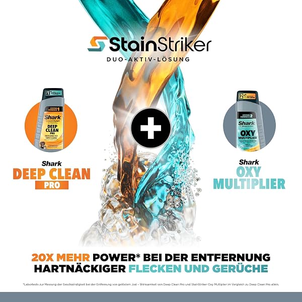 Shark StainStriker Fleckenreiniger mit 5 Aufsätze inkl. Haustier-, Fugendüse & Schlauchreiniger, 2x speziell entwickelte Formeln gegen Flecken, Gerüche und Schmutz, leicht und tragbar, 450W PX200EUT - 4