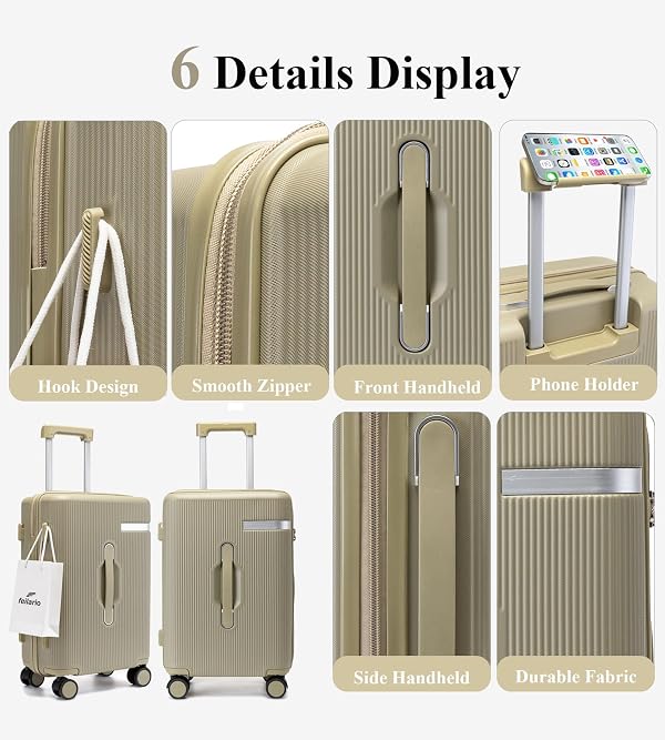 feilario Hardside Carry On Luggage, 70/30 Deep Compartment Design by feilario - Used condition - Image 7