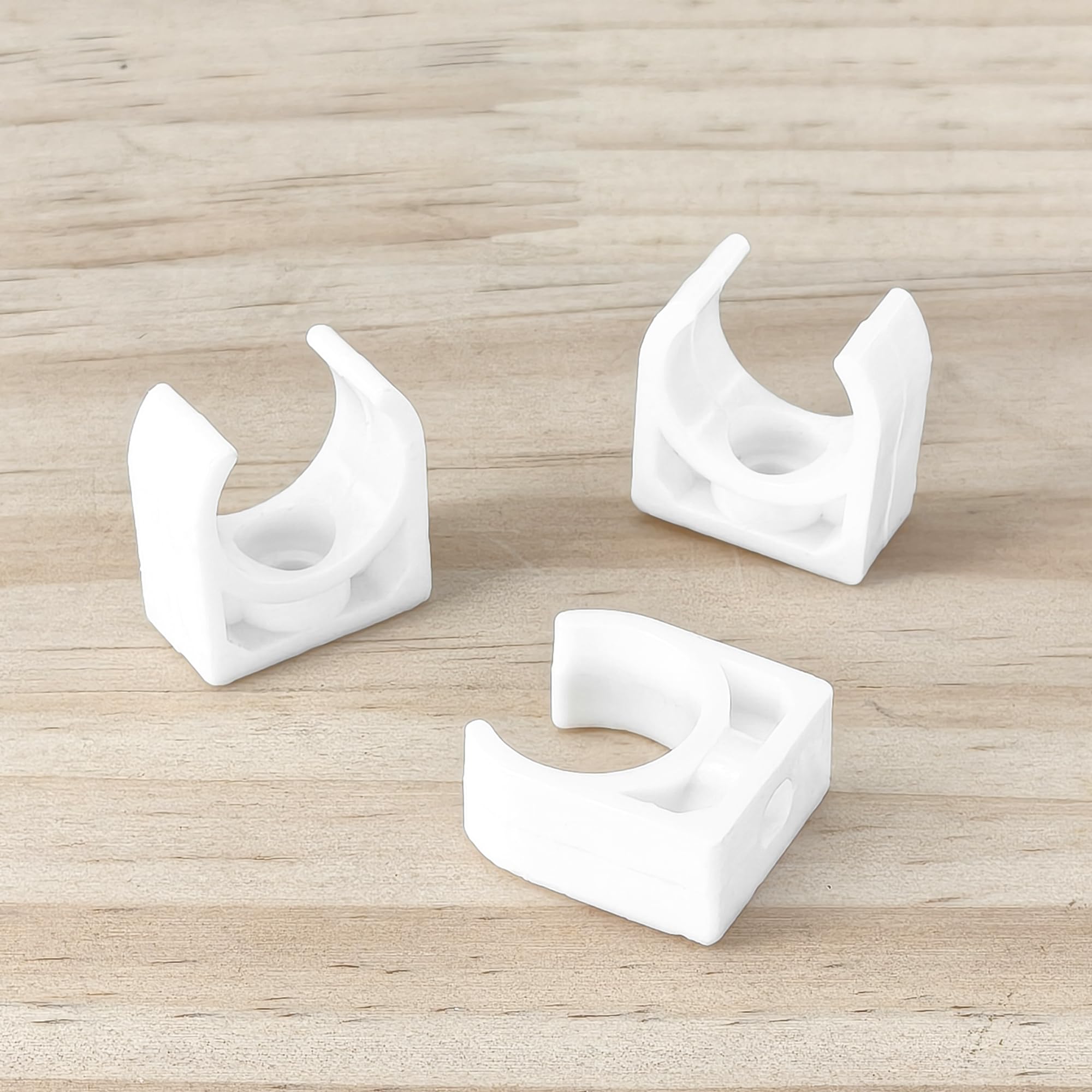 36-Pack Plastic Pipe Clamps - White Single Pipe Clips (16mm) - Image 2