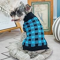 Vista 6 de PUPTECK - Suéteres para perros grandes, medianos y pequeños - Estilo clásico a cuadros de otoño, abrigo de invierno para cachorros, ropa cálida