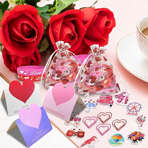 Miniatura 6 de BANBALLON Regalos de fiesta del día de San Valentín, llaveros de amor, tarjetas de felicitación, calcomanías de clip de papel en forma de corazón,