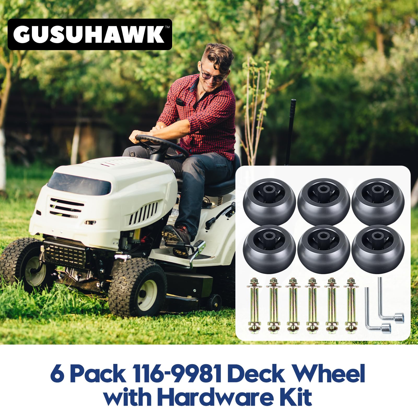 6-Pack Deck Wheels For Toro & Exmark Zero-Turn Mowers - Replaces 109-9011, 116-9981, 1033168, 1034051
