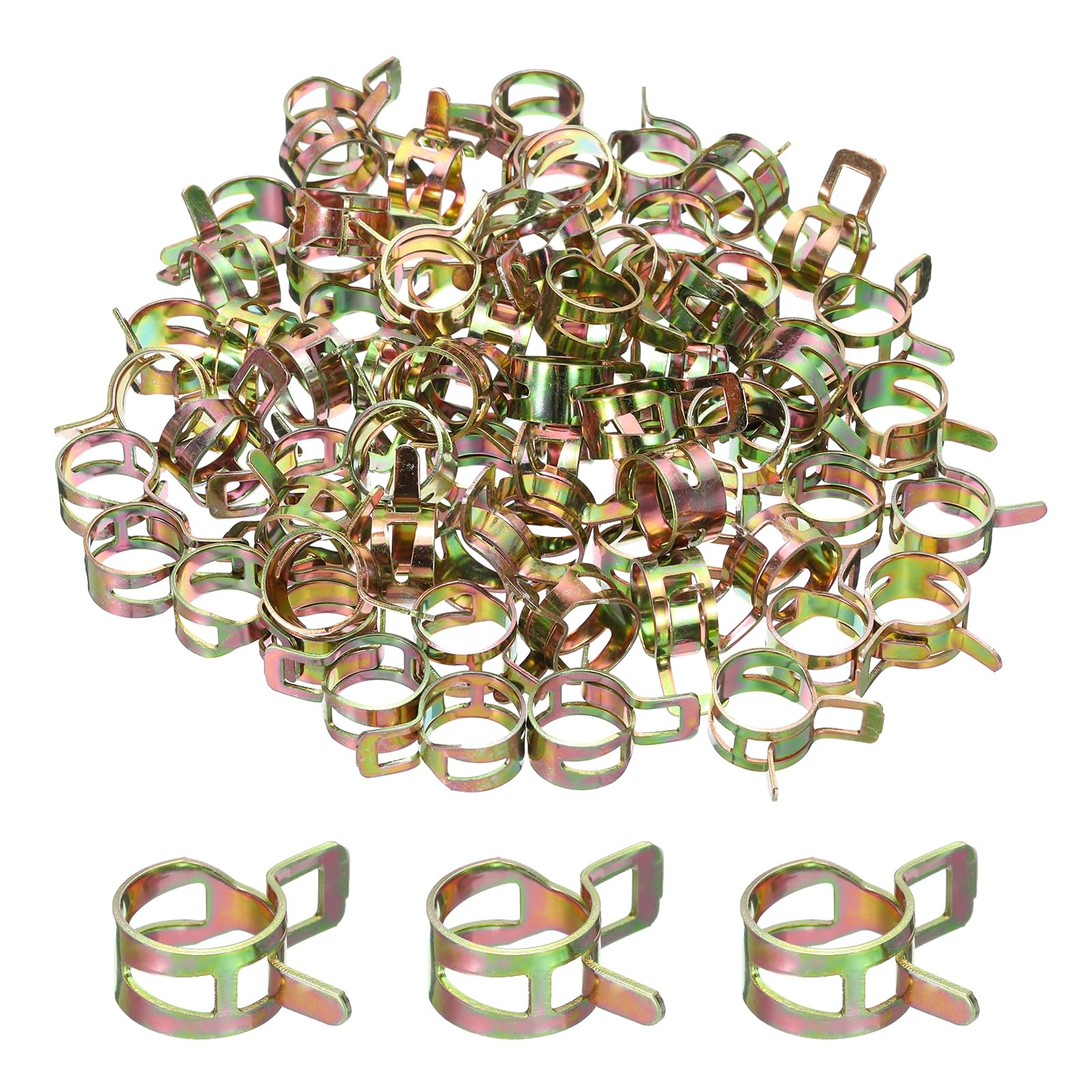 MECCANIXITY ID 15mm 5/8inch Fuel Line Hose Clamps, Pipe Clamps, Spring Hose Clamp, Low Pressure Air Clamp, Water Pipe Air Tube Vacuum Hose Clamp Fastener Pack of 70 (Rose Gold)