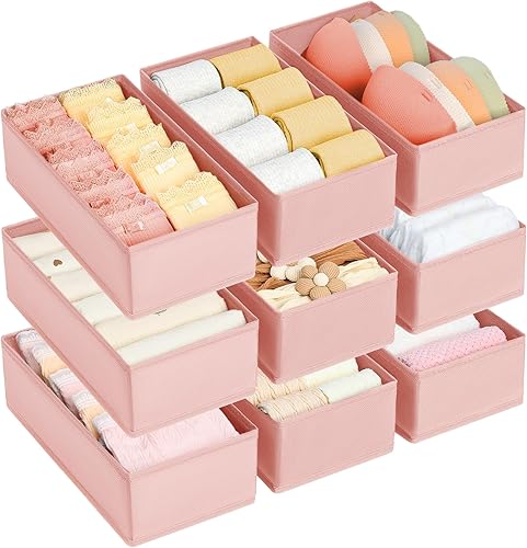 Miniatura 24 de DIMJ Organizador de cajones, organizador de ropa pequeño, juego de 3, separadores de cajones para ropa de bebé, ropa interior, calcetines, brasier,