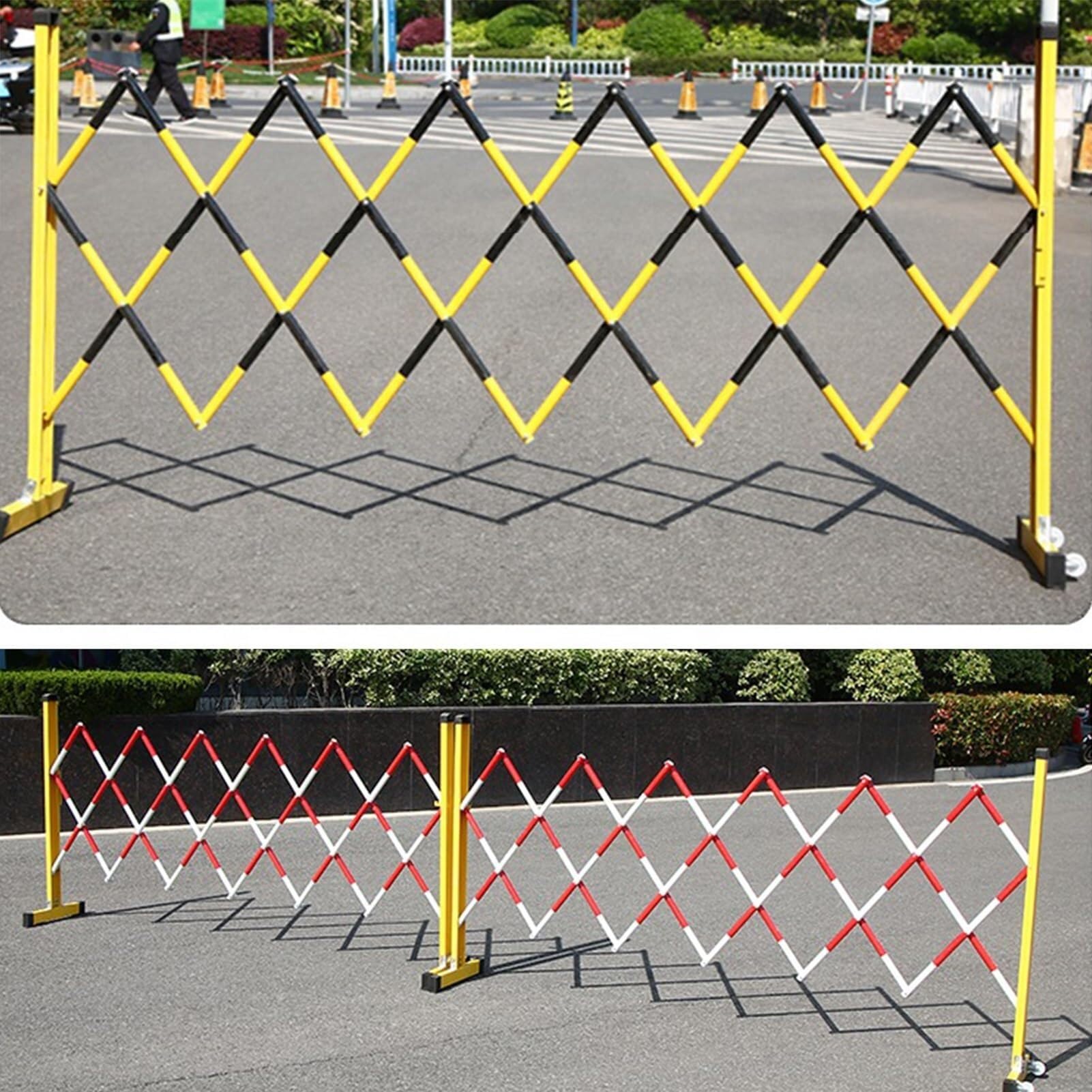 Tragbare, ausziehbare Verkehrsbarriere • 119,4 x 398,8 cm, einziehbare Sicherheitsabsperrung für Veranstaltungen im Freien, Baustellen und öffentliche Bereiche • Strapazi