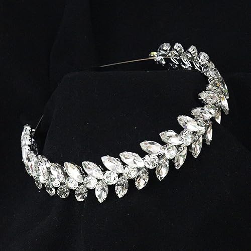 Miniatura 6 de Diadema de diamantes de imitación verdes, accesorios para el cabello de boda, para novias, tiaras para mujeres y niñas, disfraz de diosa, decoración