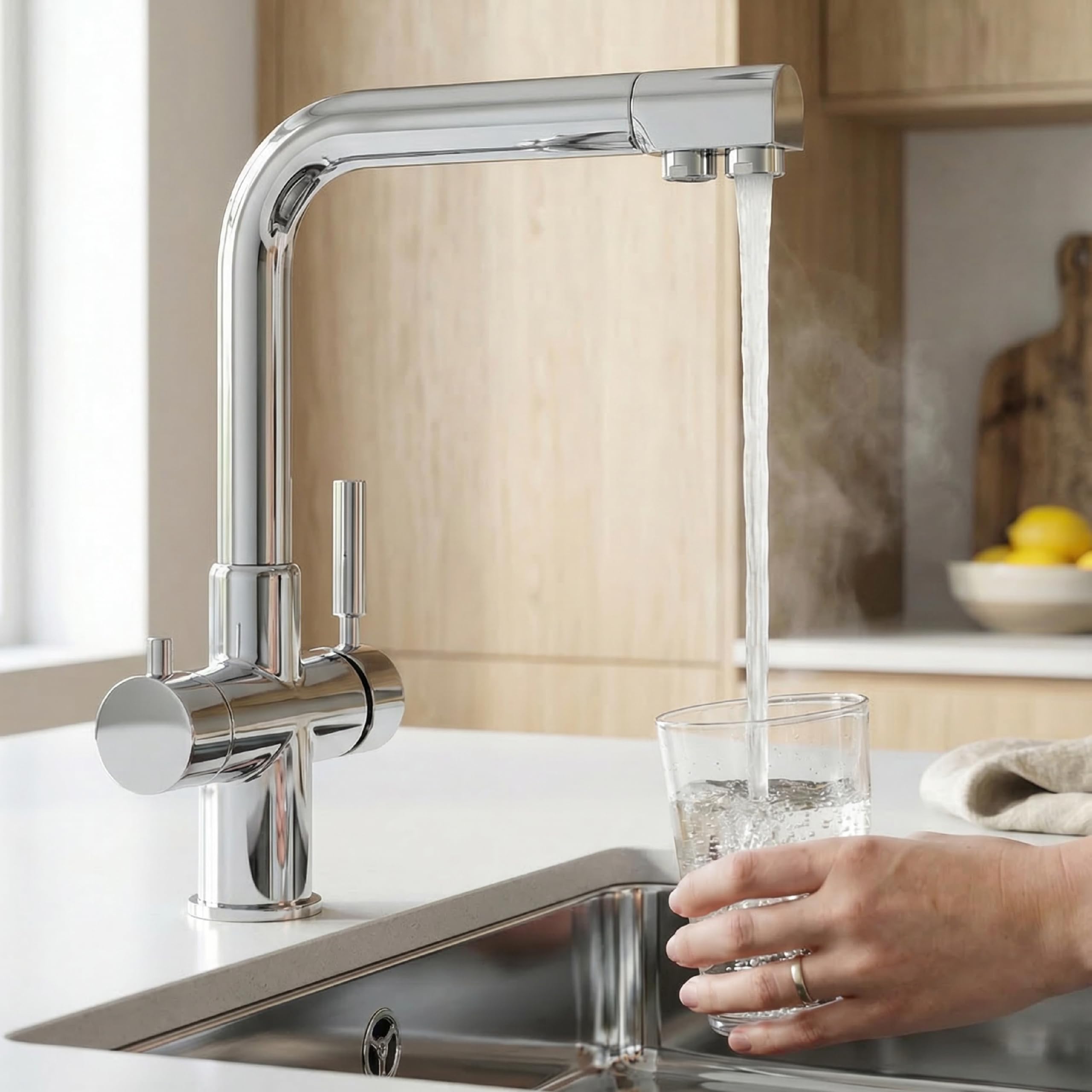 SmartWater Tap Rubinetto 4 Vie per Acqua di Rete e Acqua Filtrata in Cucina