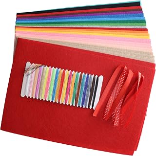 Felt Sheets 40 pcs, A4 Size Craft Felt, 20 Different Color, Non Woven Felt Fabric Patchwork Sewing Square DIY Craft 1mm Thick, Gift for Nursery School Child 10X8 Inch(25.5X20.4cm)