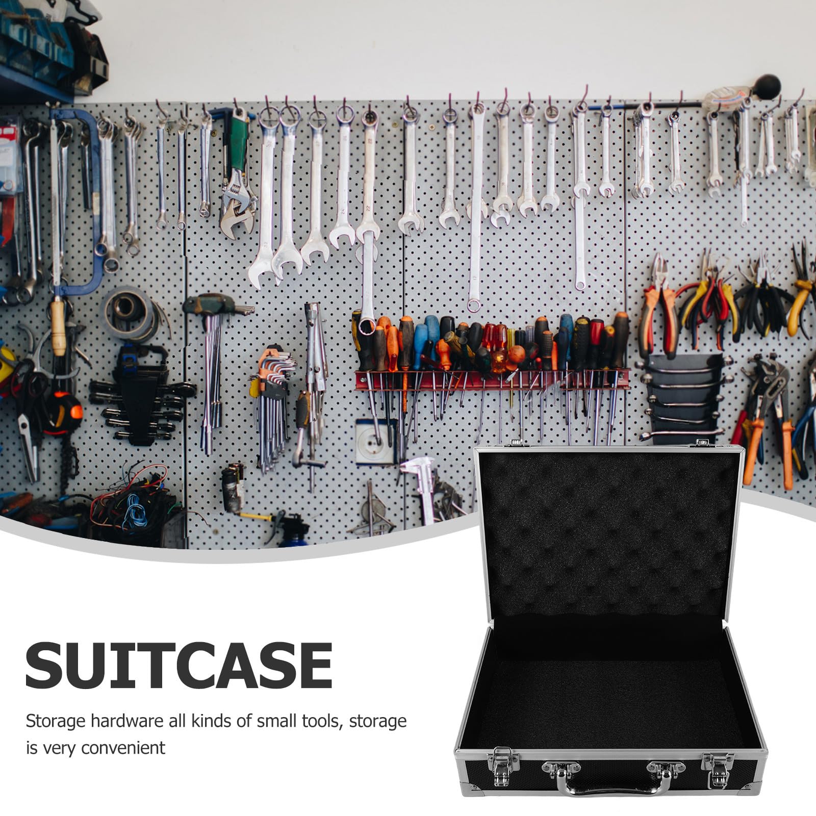 Valigetta Resistente alle Intemperie Porta Attrezzi in Lega di Alluminio Manico Ergonomico Custodia Multifunzione per Uso Outdoor e Quotidiano
