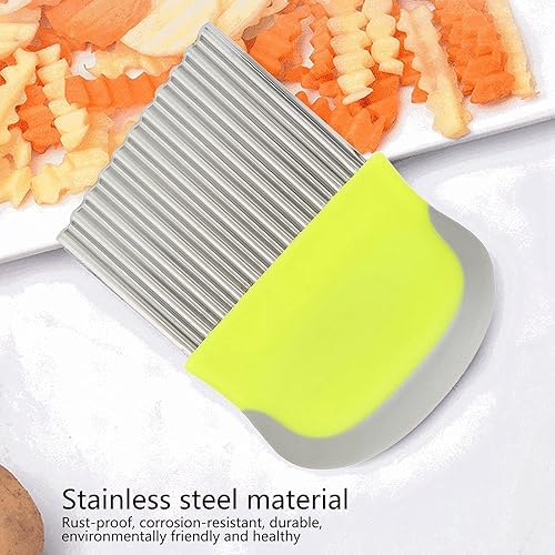 Miniatura 2 de Crinkle Cutter, Stainless Steel Cutting Tool French Fry Cutter Wavy Chopper for Potatoes Carrot Chips and Fruits Vegetable