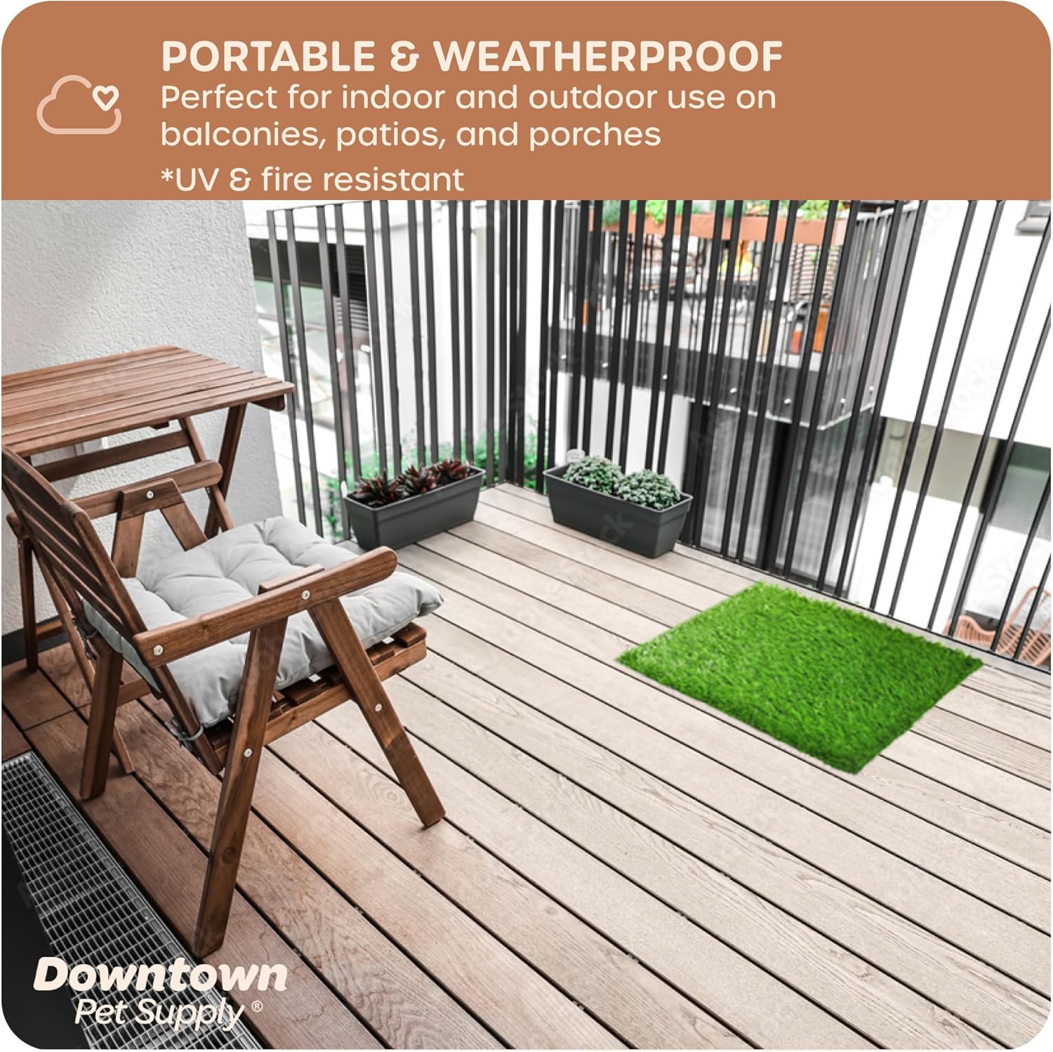 Downtown Pet Supply Replacement Dog Potty Grass, 20 x 30 - Washable Synthetic Grass Pad for Dogs, Suitable as Indoor or Outdoor Grass Pee Turf - Dog Housebreaking Supplies