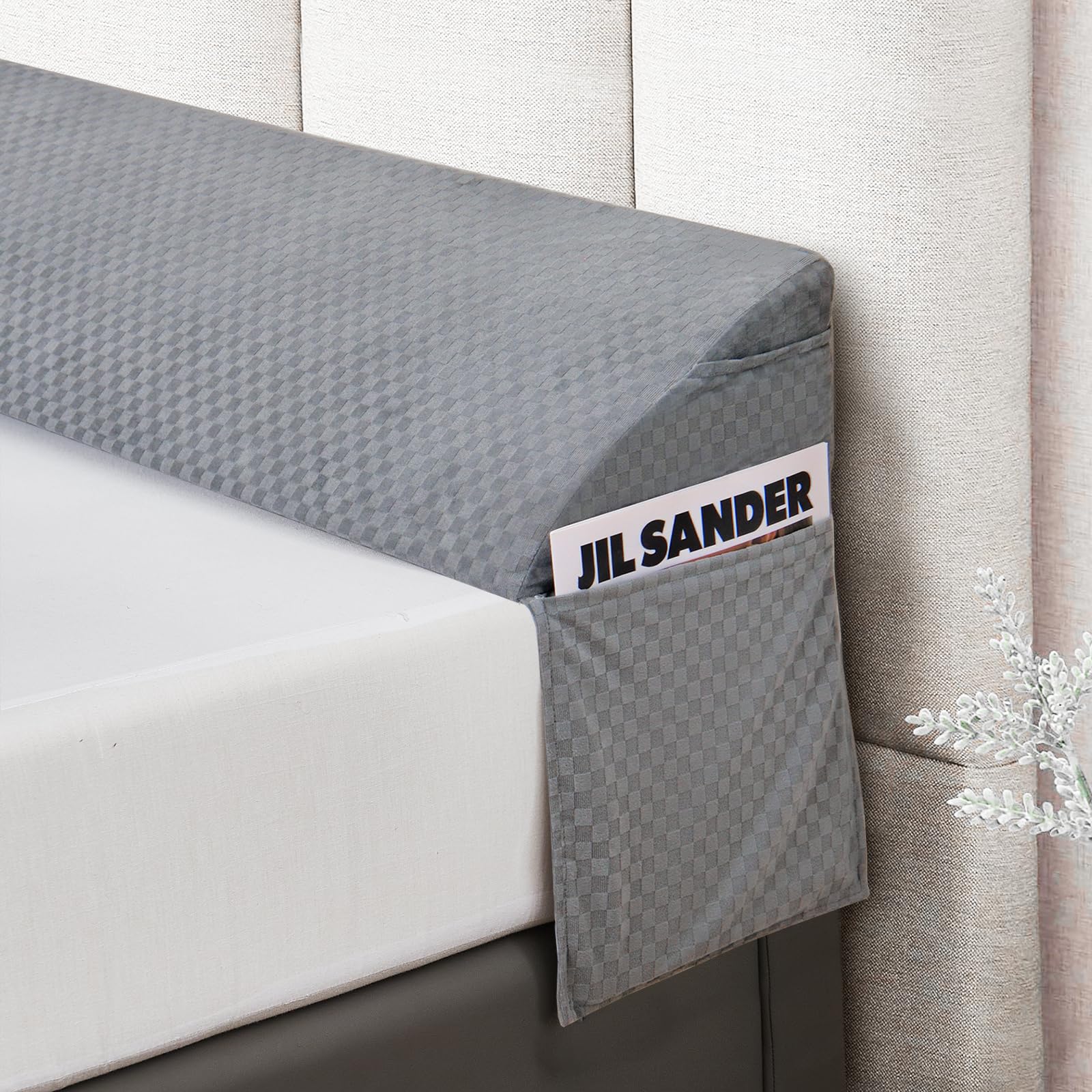 Carasylvia Wedge Pillow for Headboard - Queen Size Bed Wedge Pillow Headboard, Bed Wedge Gap Filler, Pillow Wedge for Headboard Gap - Fill The Gap (0-8