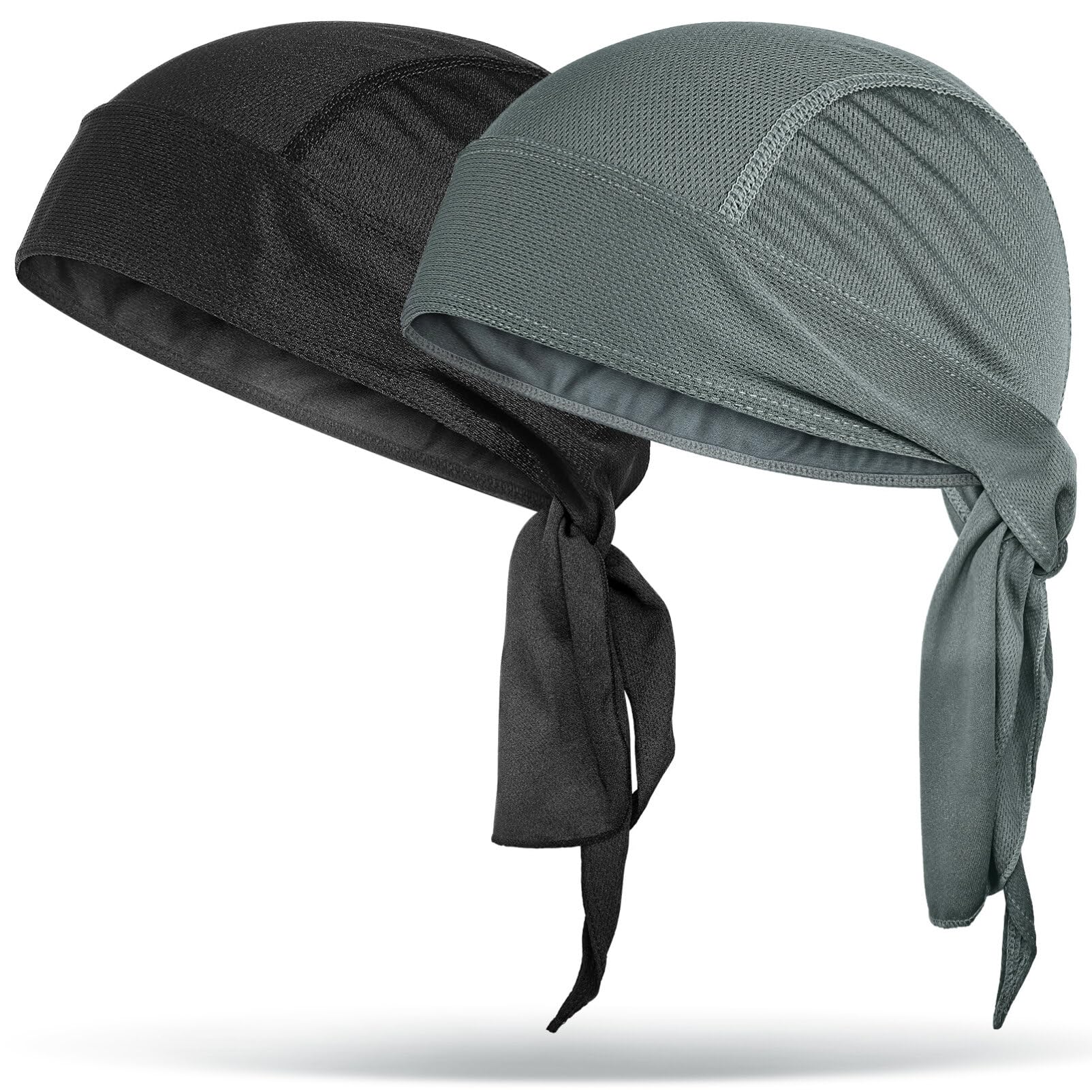 SHERCHPRY 2pcs Breathable Quick-Dry Skull Caps for Men Lightweight Sweat-Wicking Bandana Cover for Cycling Motorcycling Hiking and Outdoor Activities Stylish Design