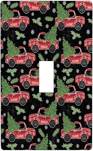 Miniatura 10 de Cubierta de interruptor de luz dúplex de 1 banda, cubierta decorativa de Navidad con copos de nieve rojos, placa frontal decorativa para cocina