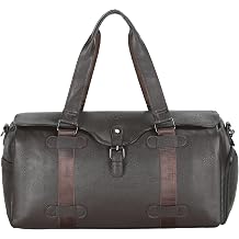 Vegan Leather Gym Duffle Bag with Shoe Compartment for Travel, Sports, Fitness & Workout, Large Overnight Weekender Bag for Men & Women