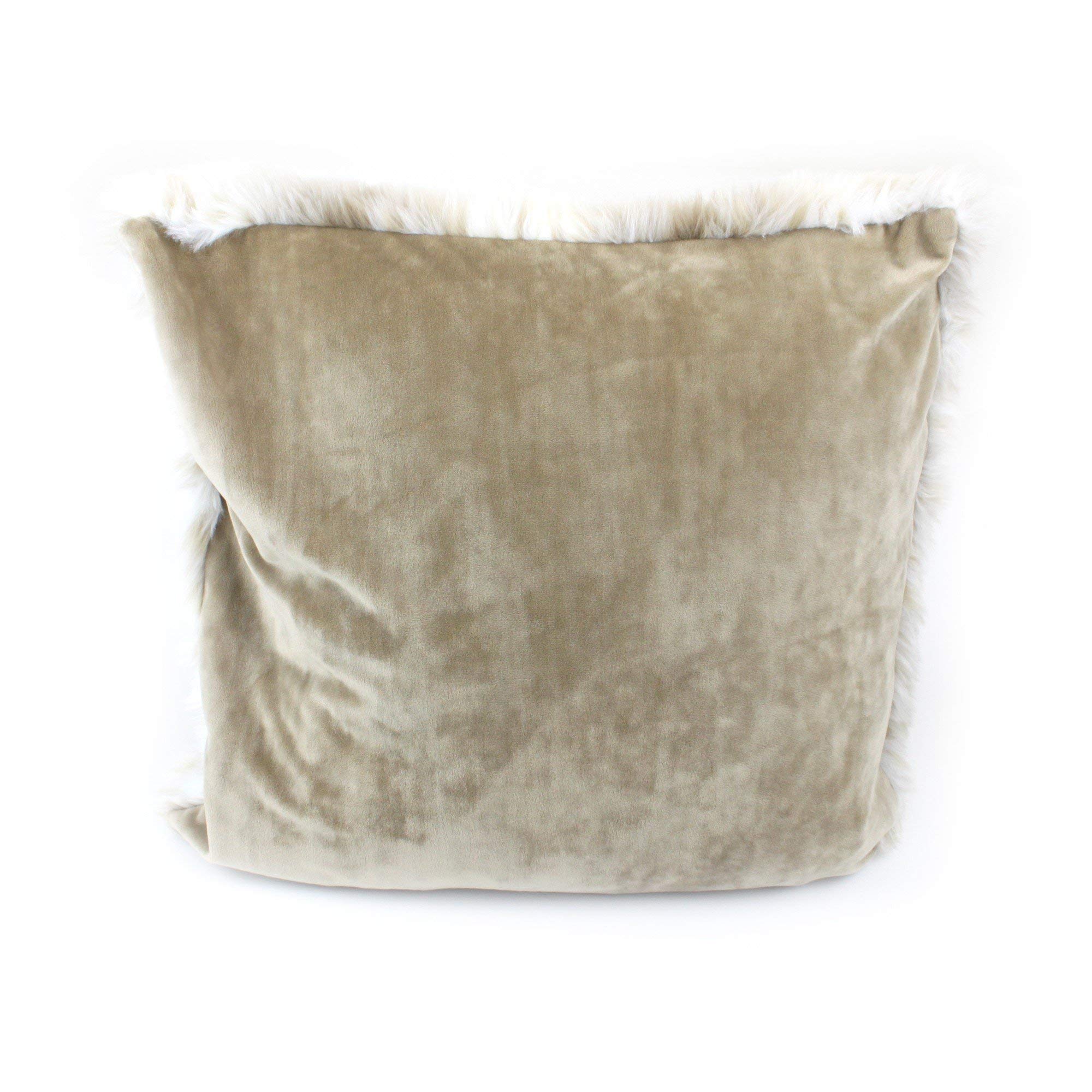 Gözze - Wohnkissenhülle, Kunstfell in edler Pelzoptik, Design Luchs, 50 x 50 cm - Weiß/Beige (Packung mit 2)