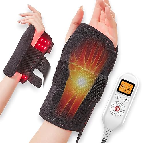 Miniatura 1 de JOBYNA Dispositivo de luz infrarroja y luz roja, luz roja portátil de 660 nm y muñeca de luz infrarroja cercana de 850 nm, ajuste de tiempo de 5-30