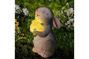 Solar Rabbit Garden Statues Outdoor Bunny Decor