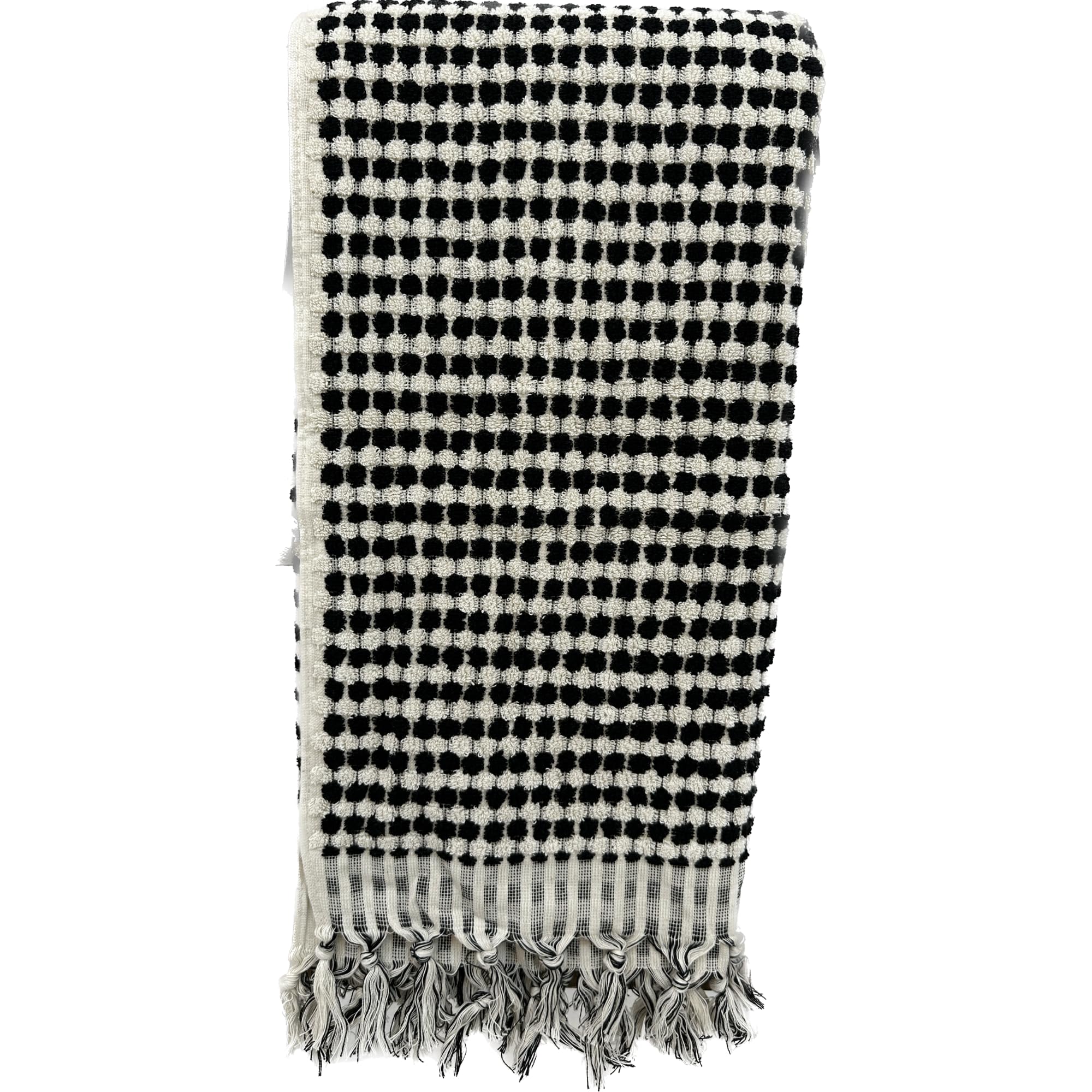 EASTERNRUGARTS Organic Turkish Towel 33x72 Inches, Turkish Bath Towel, Beach Towel, Black White Soft%100 Cotton Fluffy Towel, Thick Face Hand Towel, (Black-White, 33x72)