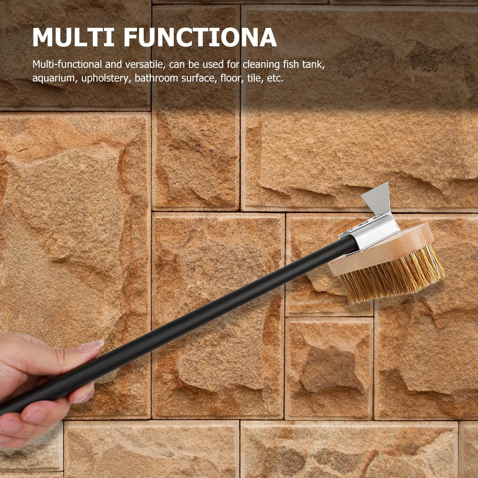 Cepillo de Cobre de 40 Cm para Limpieza de Hornos y Parrillas, Fregadora Multifuncional Herramienta Resistente para Limpiar Azulejos y Acuarios