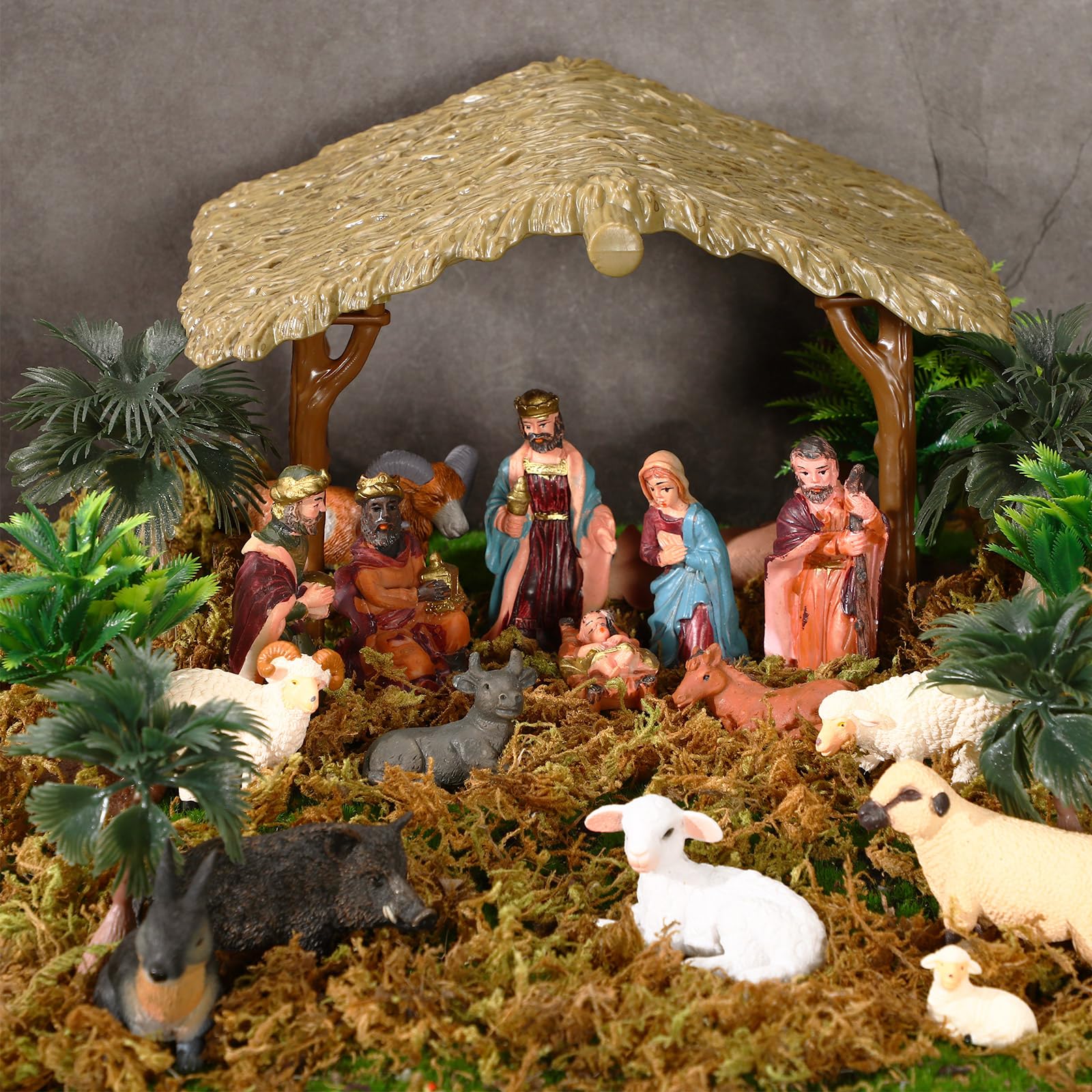 Belenes De Navidad Originales Valery Madelyn Juego De Belén De Navidad, 8  Piezas De Belén Y Figuras De 8 Pulgadas Portal De Belen, image size:1600x1600