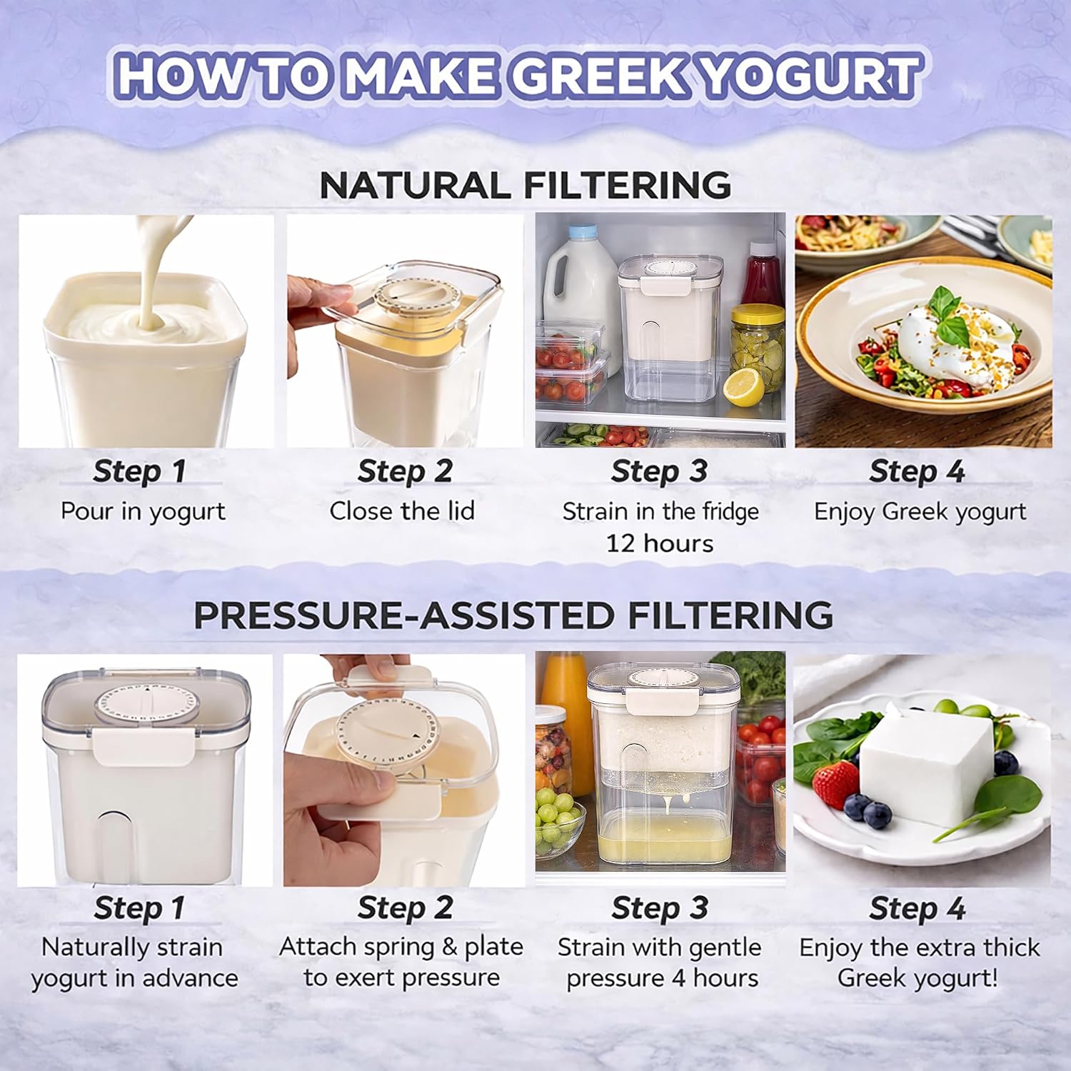Yogurt Dehydrator, Small-Batch Greek Yogurt Maker with Built-In Date Reminder Fresh, Simple & Just the Right Amount — Food-Grade BPA-Free Materials