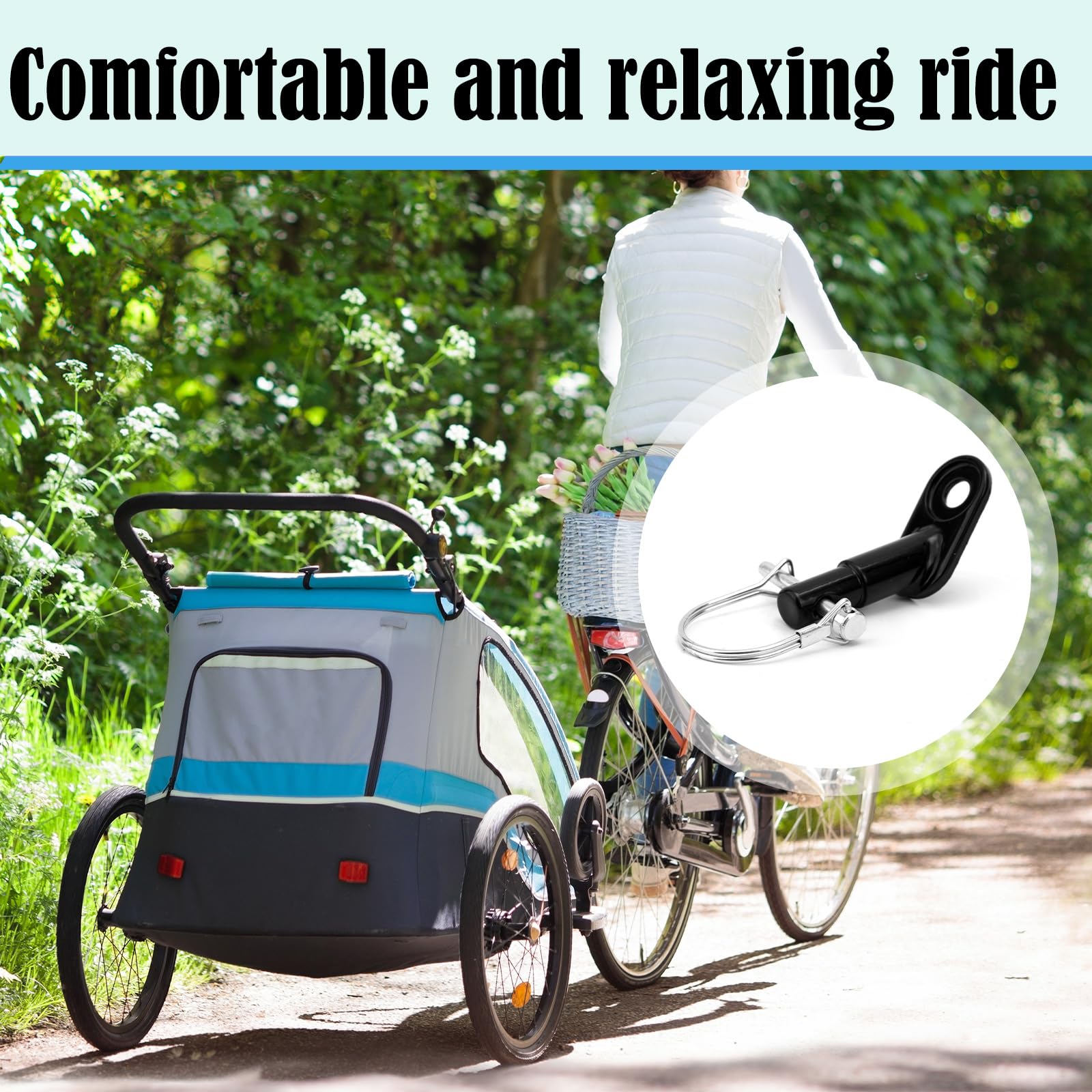 Conector de enganche de remolque de bicicleta, adaptador de remolque de bicicleta, adaptador de ciclismo, accesorios de acoplador, piezas para remolques de carga Schwinn Instep Kid Pet 7