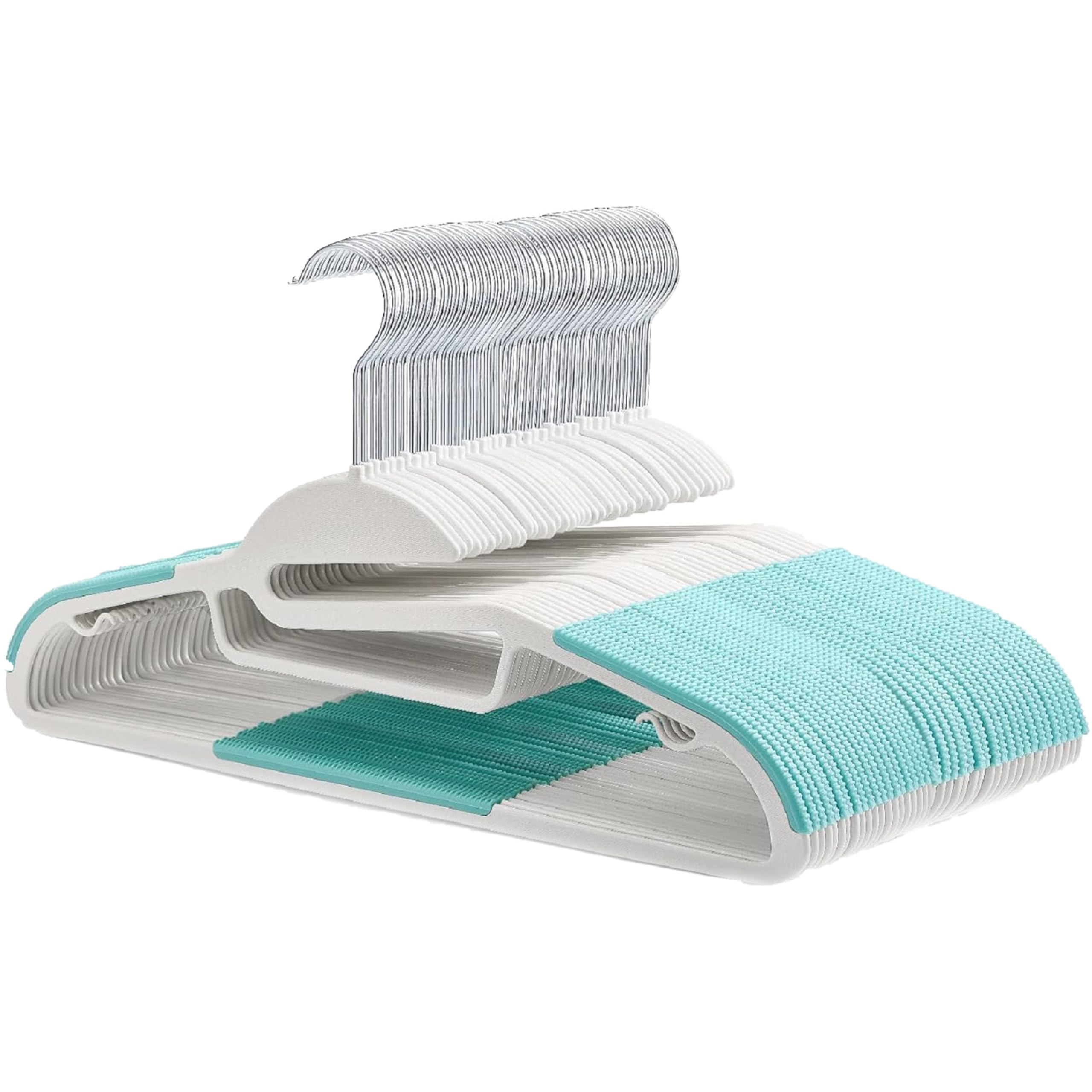Set 50 Grucce in Velluto Bianco Antiscivolo | Salvaspazio per Armadio