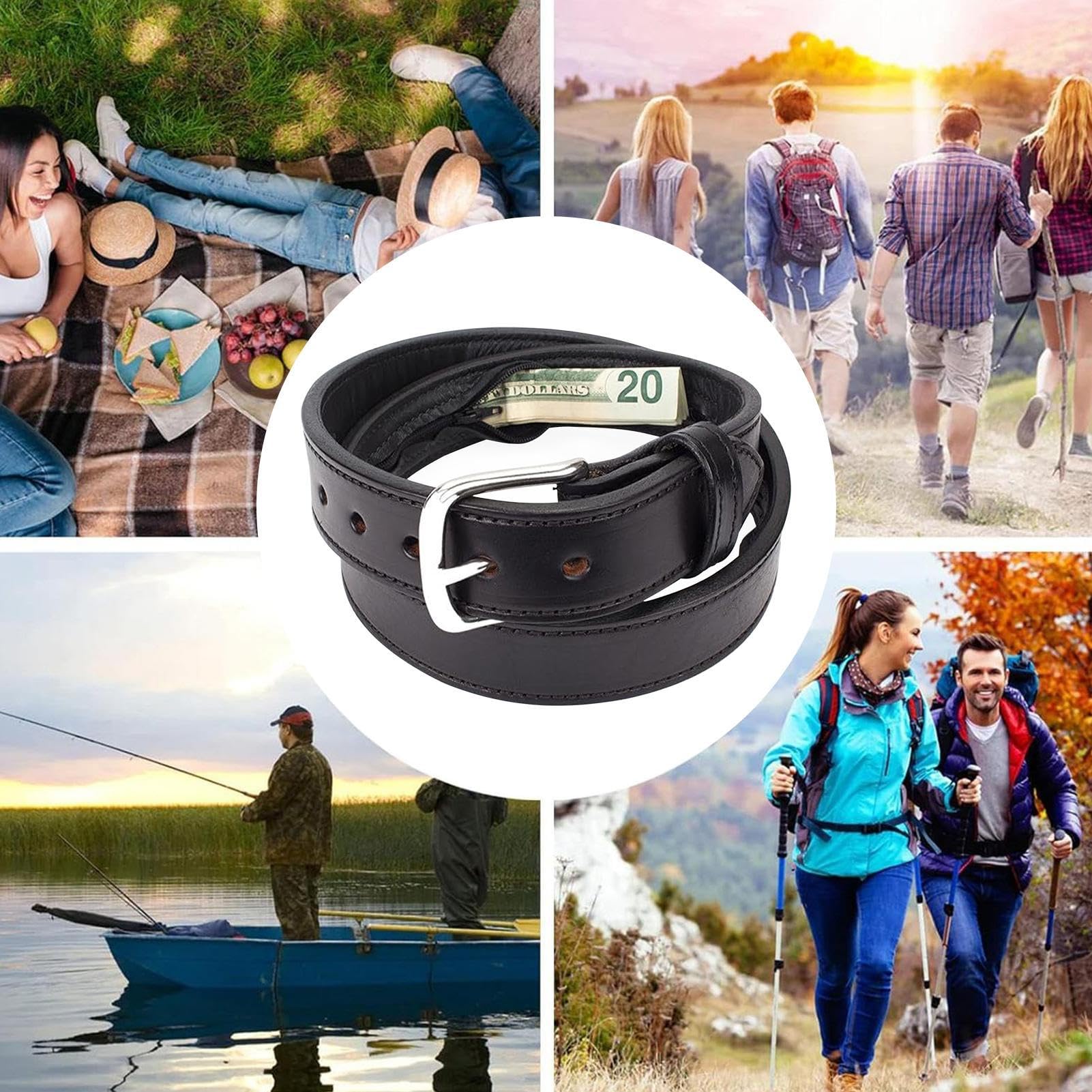 Ceintures Porte-Billets Voyage Homme,Ceinture Sécurisée Discrète Anti-Vol | Stockage Sécurisé Argent Discret pour Hommes