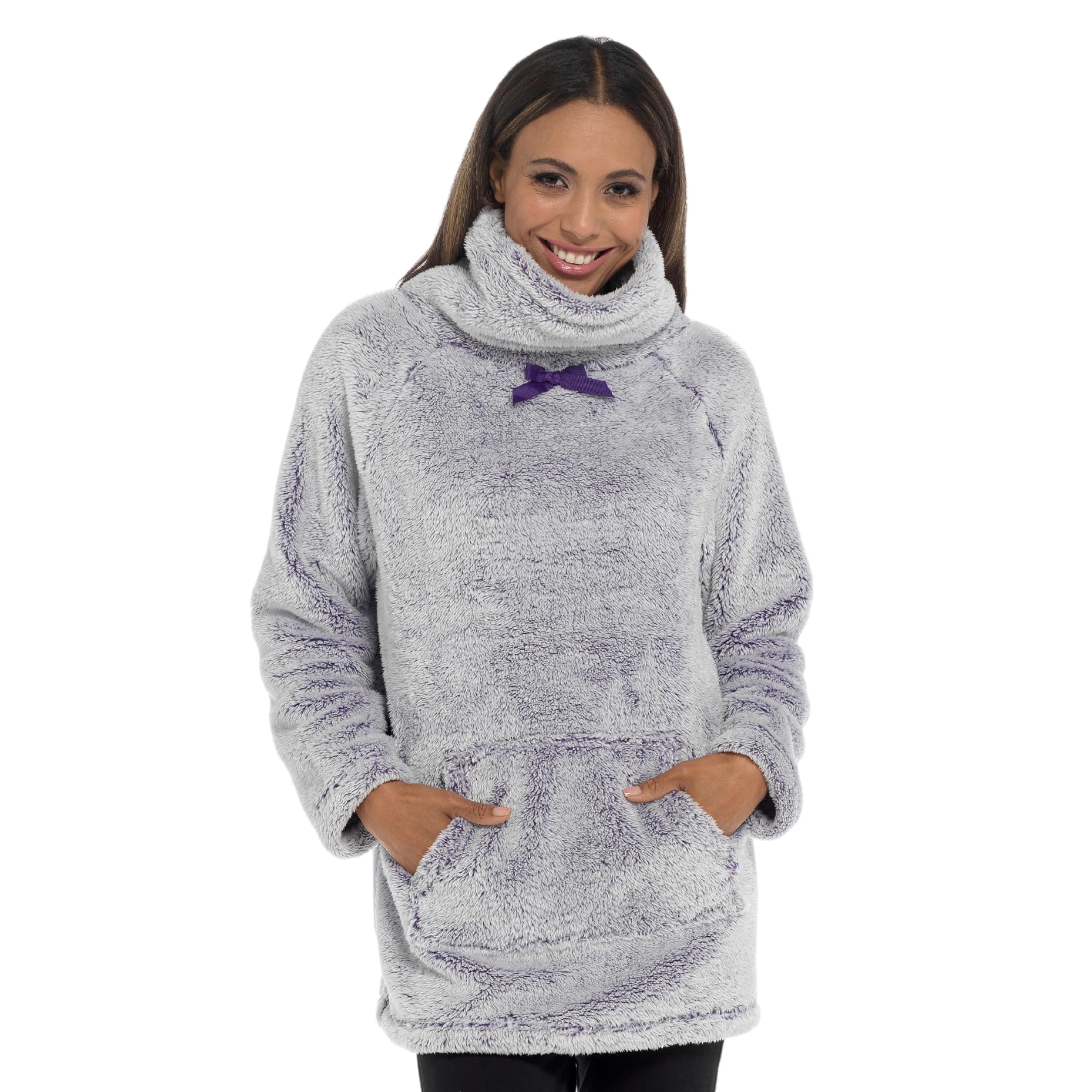 Lora Dora Womens Snuggle Fleece Cowl Lilac UK 20-22