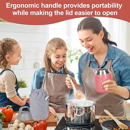 Miniatura 2 de Thermo for Hot Food - Contenedor de alimentos aislado de acero inoxidable para niños y adultos, recipiente de alimentos aislado al vacío de acero