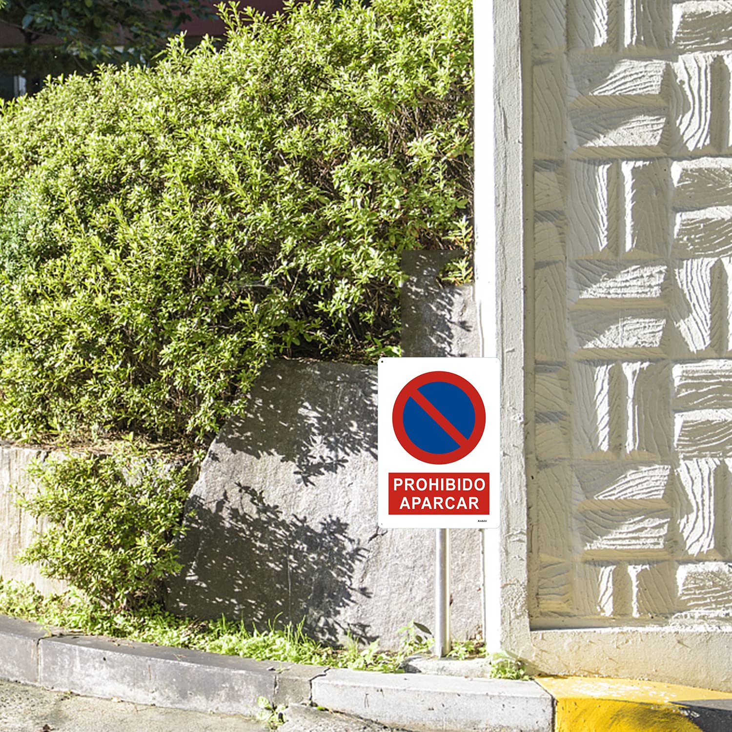 2 Piezas Prohibido Aparcar, Letrero de Metal de Aluminio de 25 x 35 cm para Exteriores, a Prueba de Herrumbre, Sin Decoloración Señal de tráfico, señal de calle