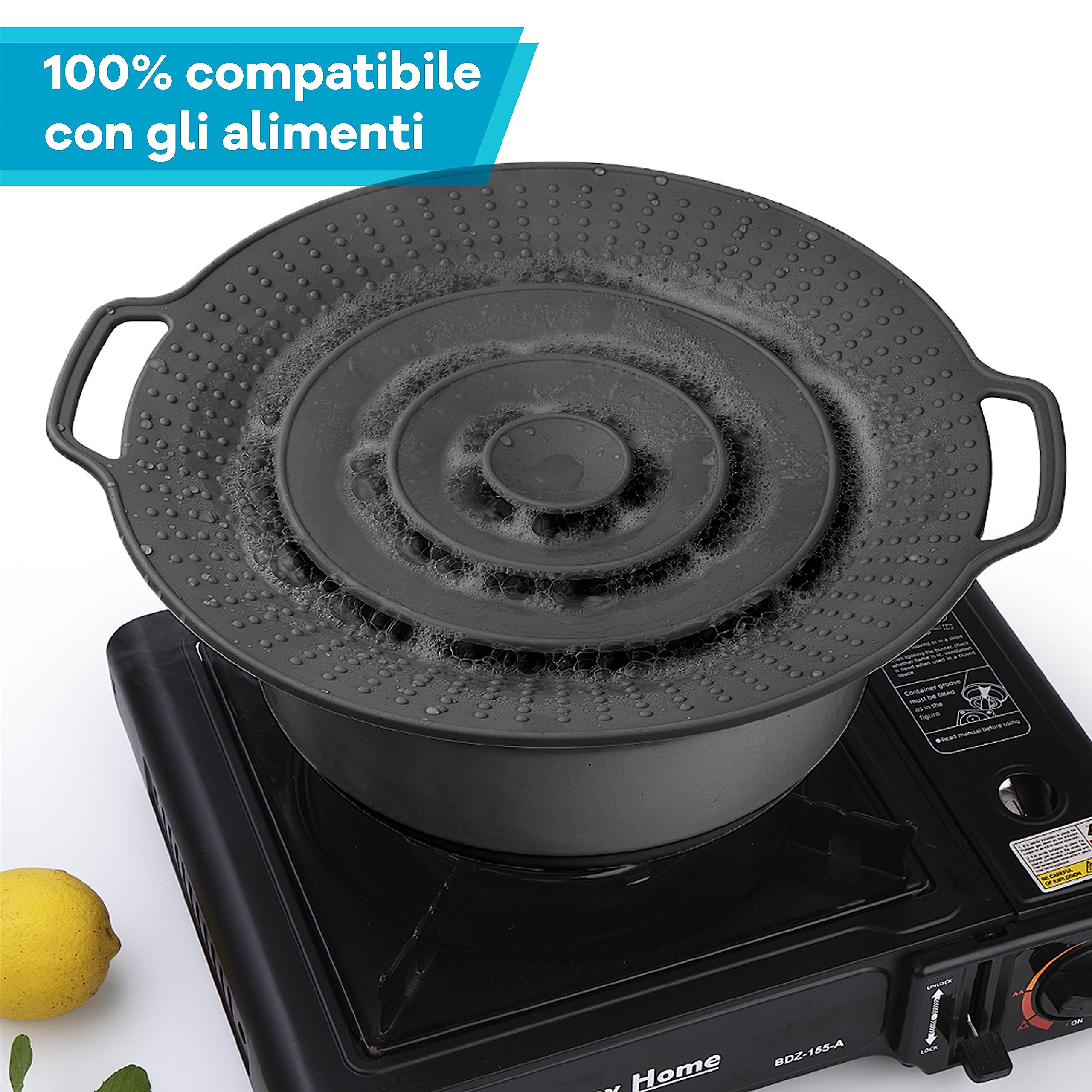 Coperchio Universale e Paraspruzzi in Silicone per Pentole e Padelle da 15-25 cm – Sicuro per gli alimenti - Previene l'ebollizione – coperchi in silicone, Paraschizzi padella, Pentola