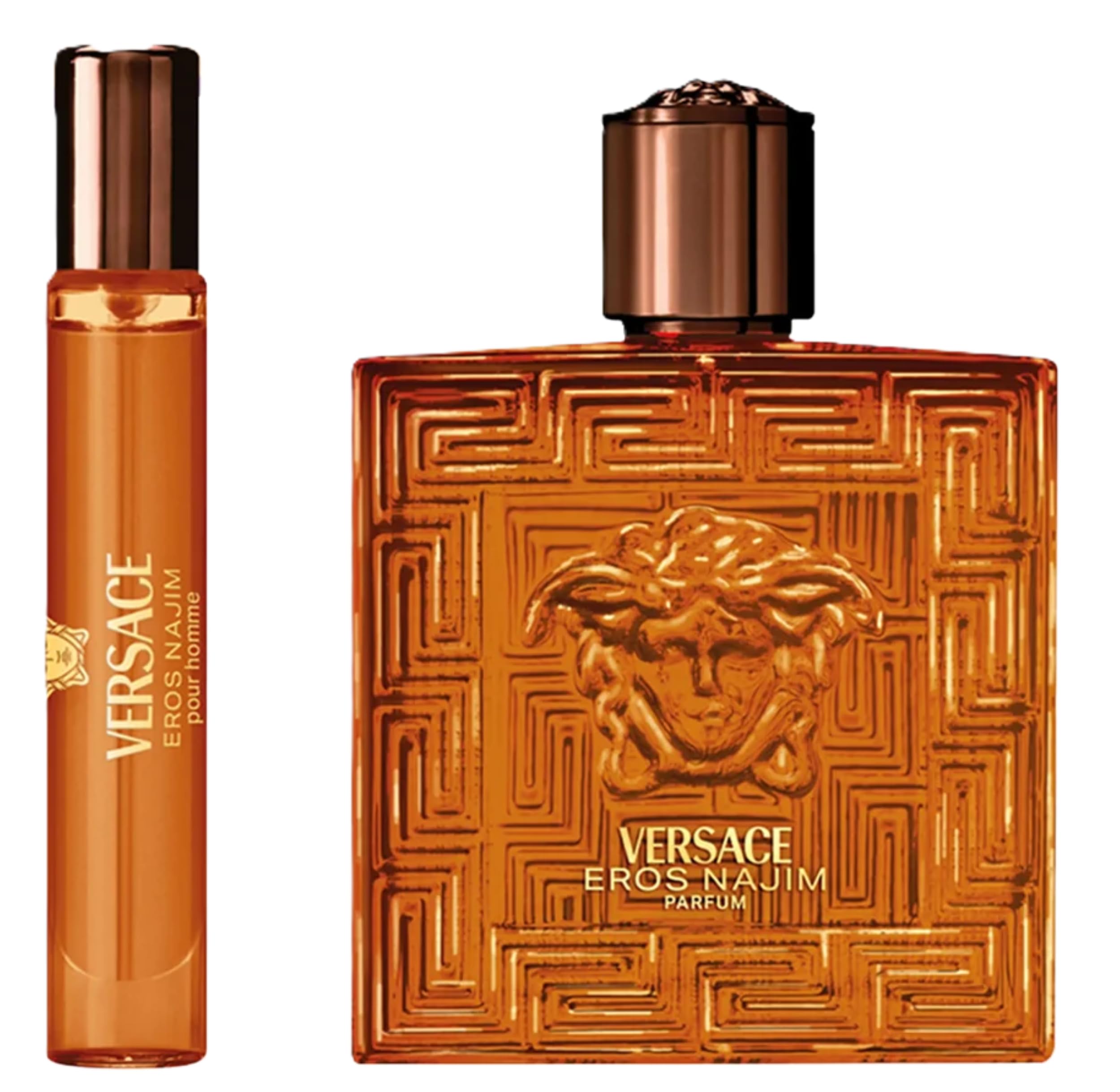 Eros Najim by Versace for Men - 2 Pc Gift Set 3.4oz Parfum Spray, 0.34oz Parfum Spray (Mini)