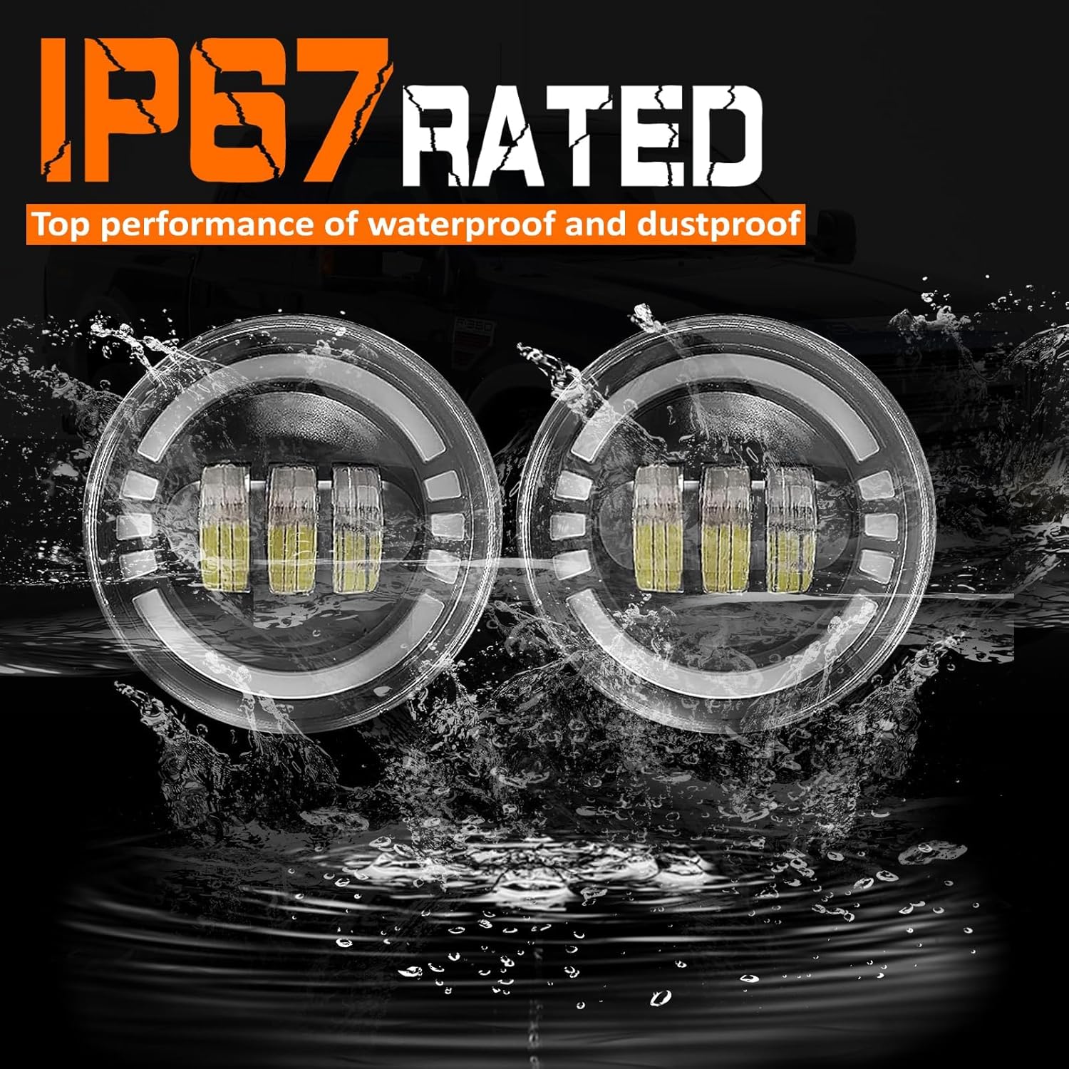 LED&DRL Fog Lights Compatible with 2005-2011 Toyota Tacoma / 2007-2013 Tundra / 2004-2006 Solara / 2008-2015 Sequoia (Clear Lens)