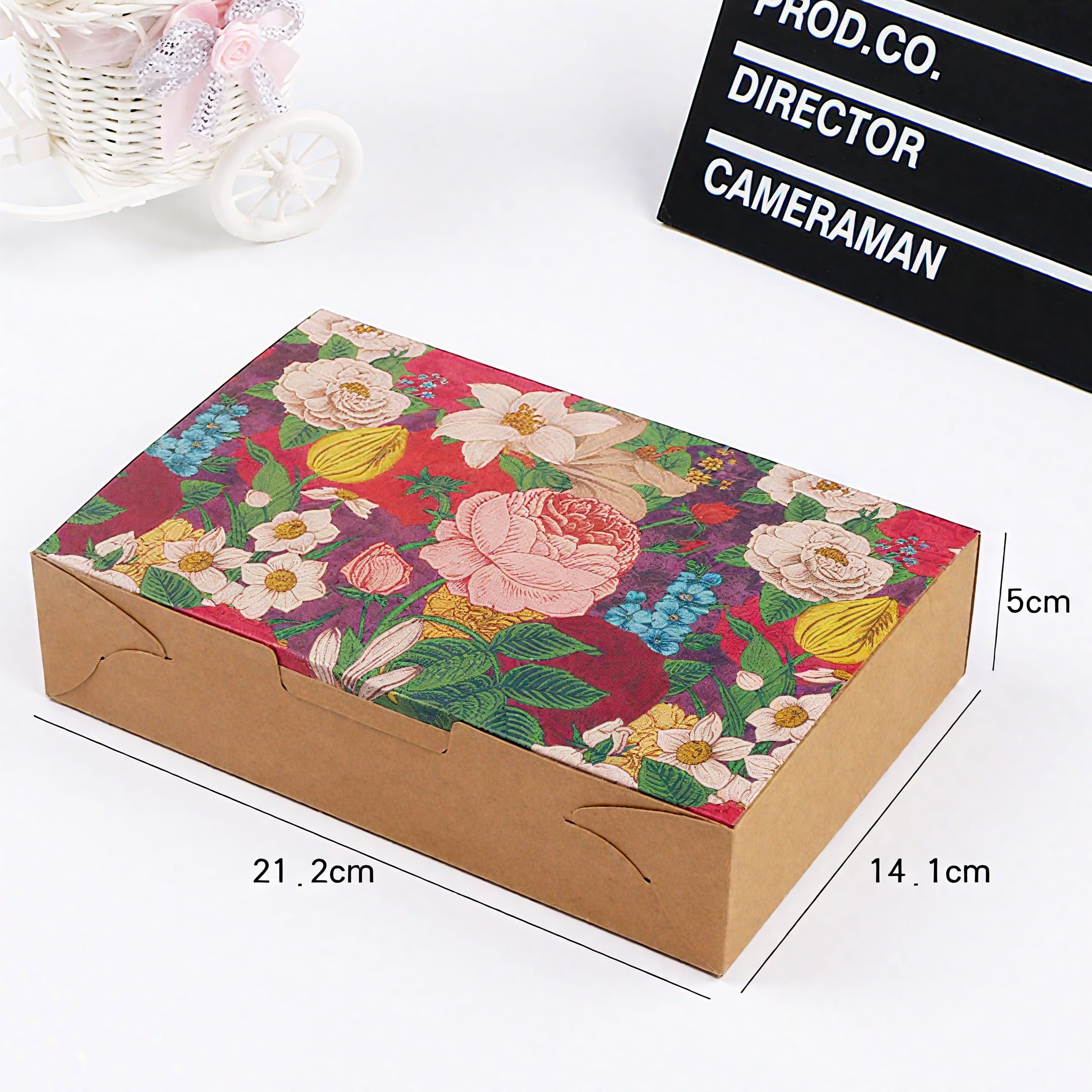 Allbusky 20PCS Paper Treat Gift Boxes, Pastry Cookie Biscuit Cake Boxes, Paper Takeaway Food Boxes - Image 2