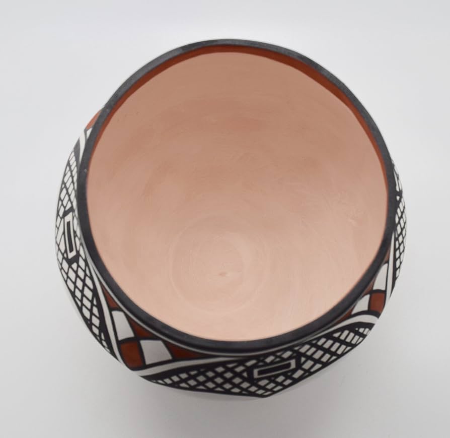 アコマ族◇A. Concho作 ココペリ模様 ハンドメイド陶器 赤土ボウル アコマ族◇A. Concho作 ココペリ模様 ハンドメイド陶器 赤土ボウル