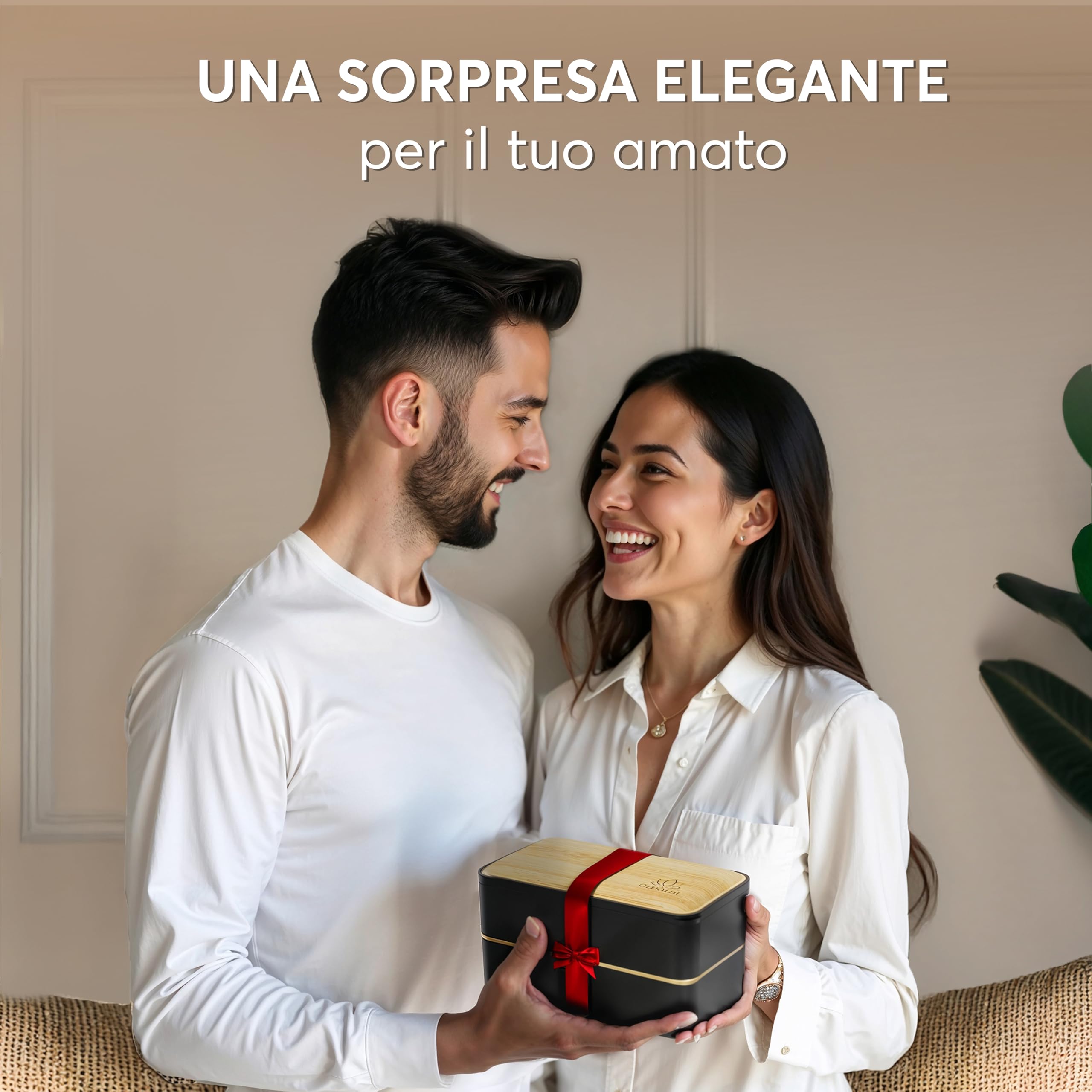 Umami Porta Pranzo Lunch Box Ermetico 4 Scomparti e Posate, Sicuro per Microonde, Lavastoviglie, Portapranzo Ufficio Bento Lunchbox Prova di Perdite per Adulti Schiscetta Pranzo, Nero E Beige, 1200 ml
