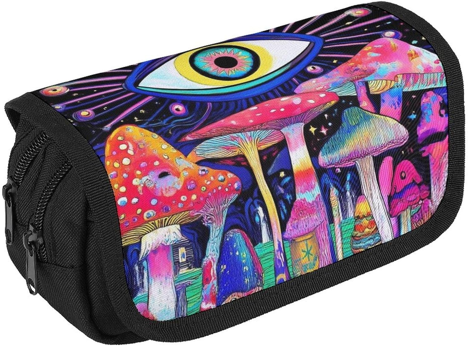Pen Bag Pouch Zipper Pencil Pouch Bag Trippy Mushroom Magic Eye Art Multi-Purpose Office Supplies Zipper Toiletry Bag For Artist Drawing Painting, Pen Bag Pouch Zipper Pencil Pouch Bag Trippy Mushroom Magic Eye Art Multi-Purpose Office Supplies Zipper Toiletry Bag For Artist Drawing Painting,